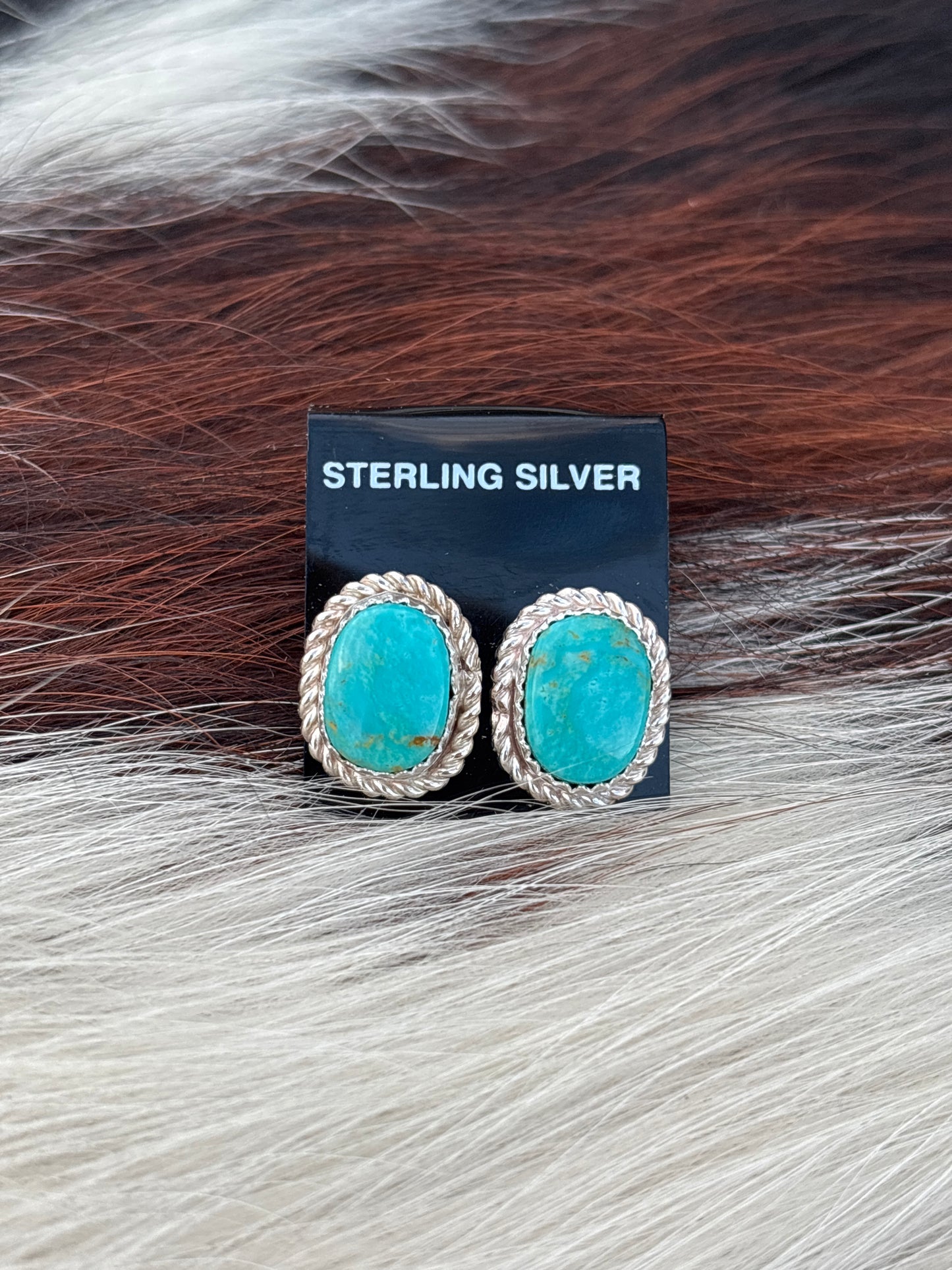 Native Made, Turquoise & Sterling Silver Earrings