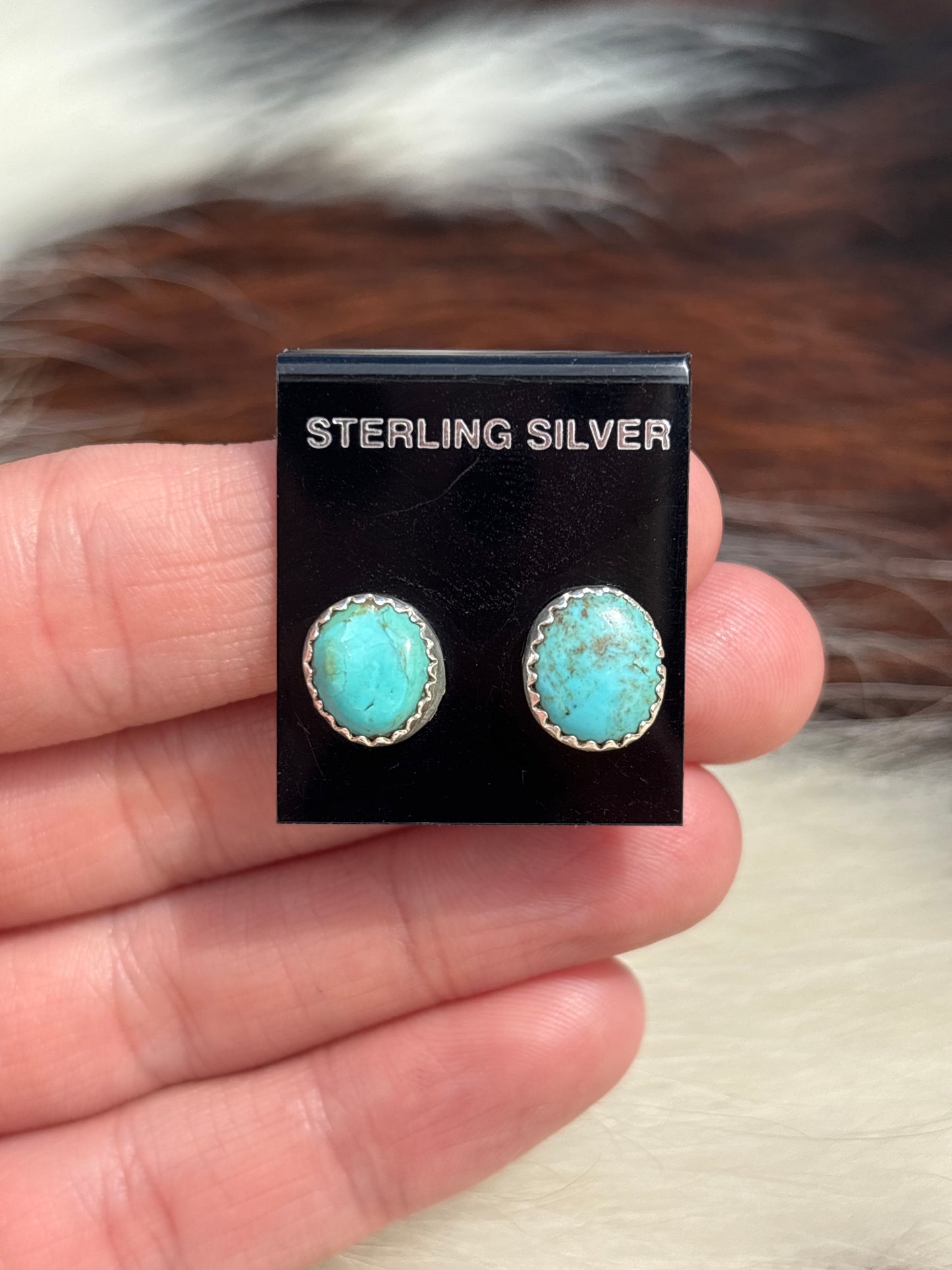 Native Made, Turquoise & Sterling Silver Earrings