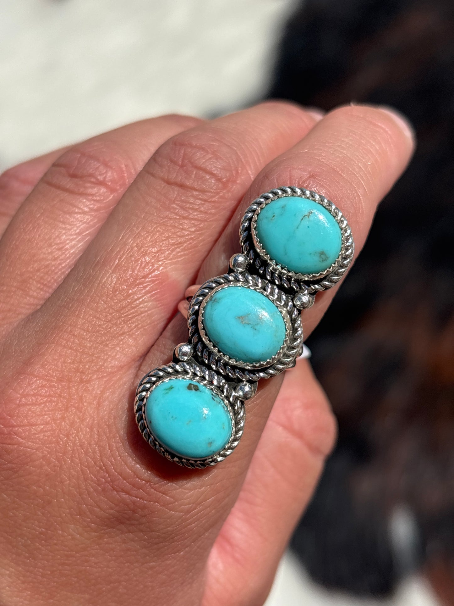 Native American, Hand-Made, Turquoise & Sterling Silver Ring