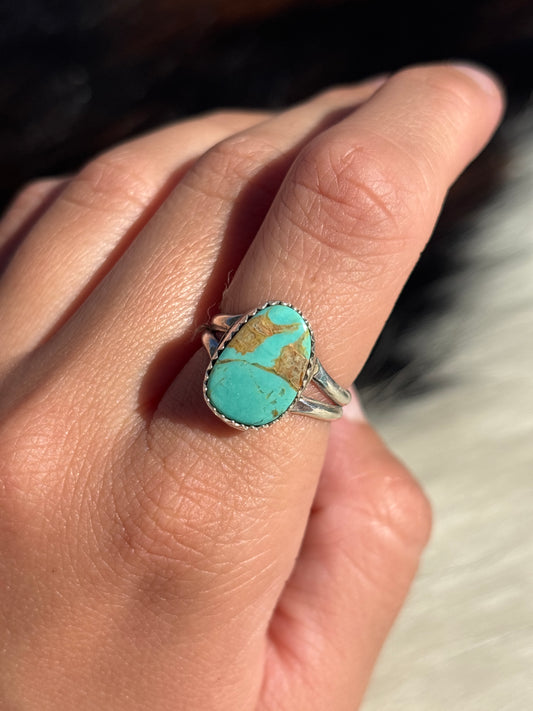 Native American, Hand-Made, Turquoise & Sterling Silver Ring