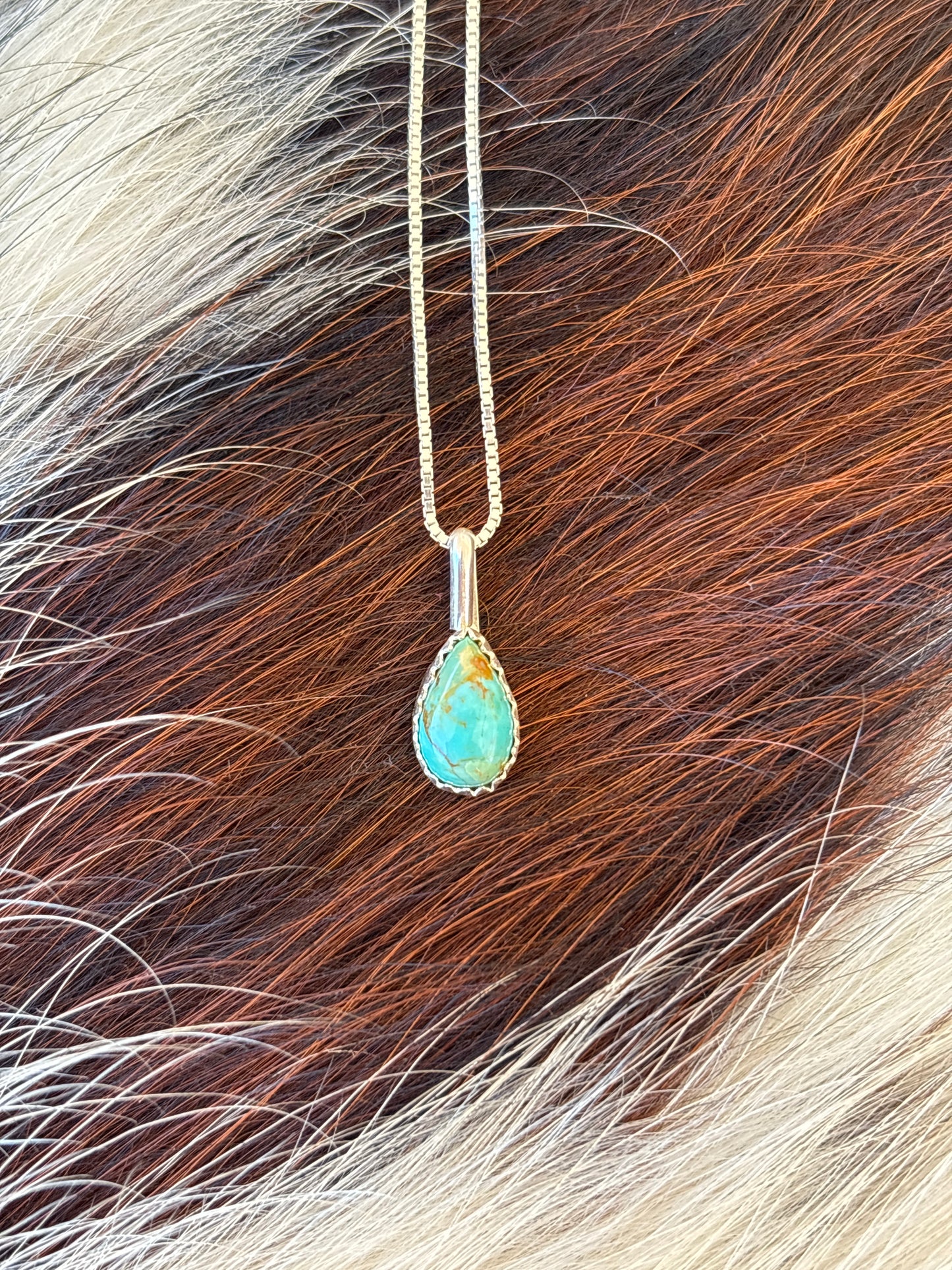 Native American, Hand-Made, Turquoise & Sterling Silver Necklace #1