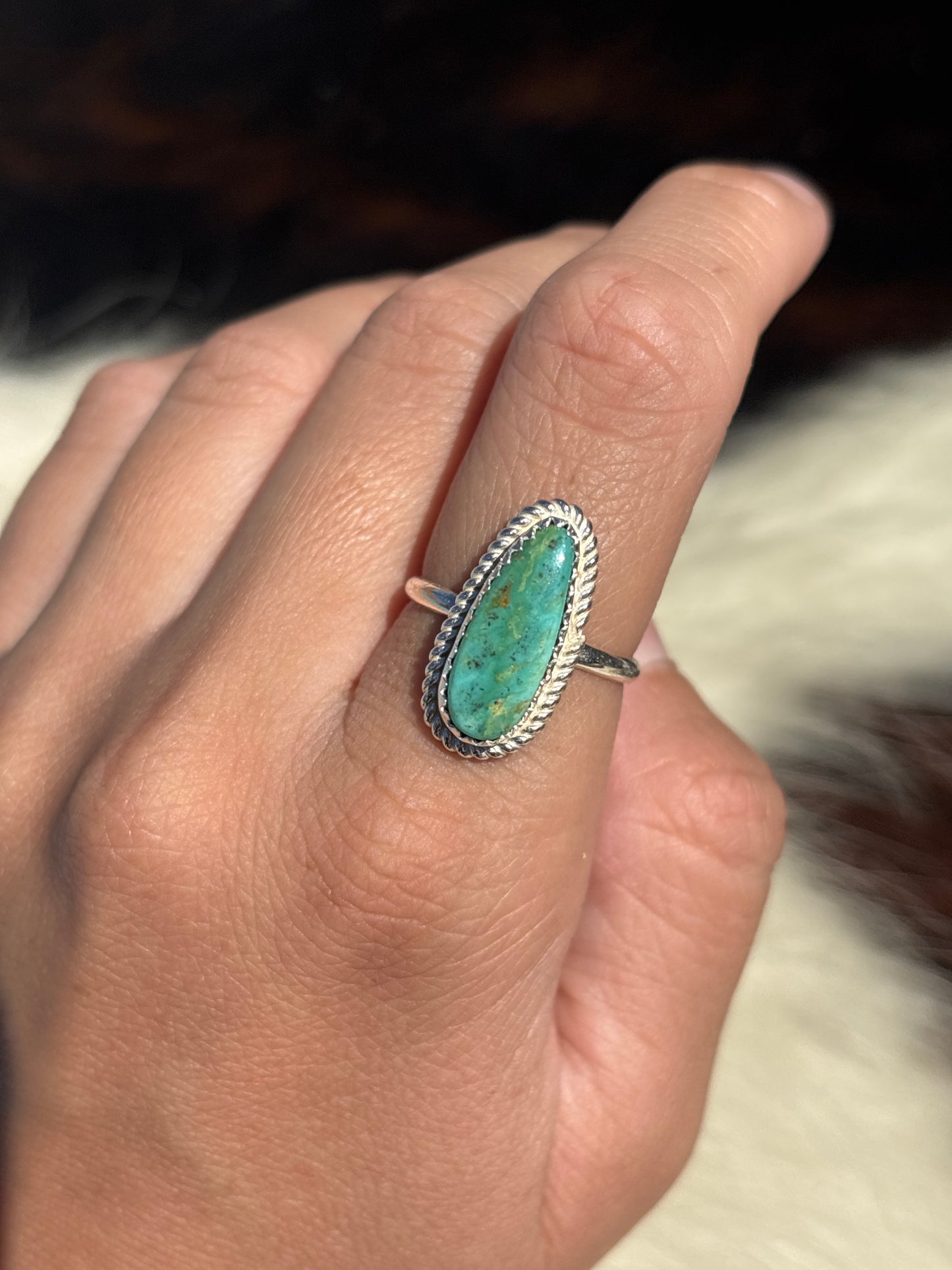 Native American, Hand-Made, Turquoise & Sterling Silver Ring
