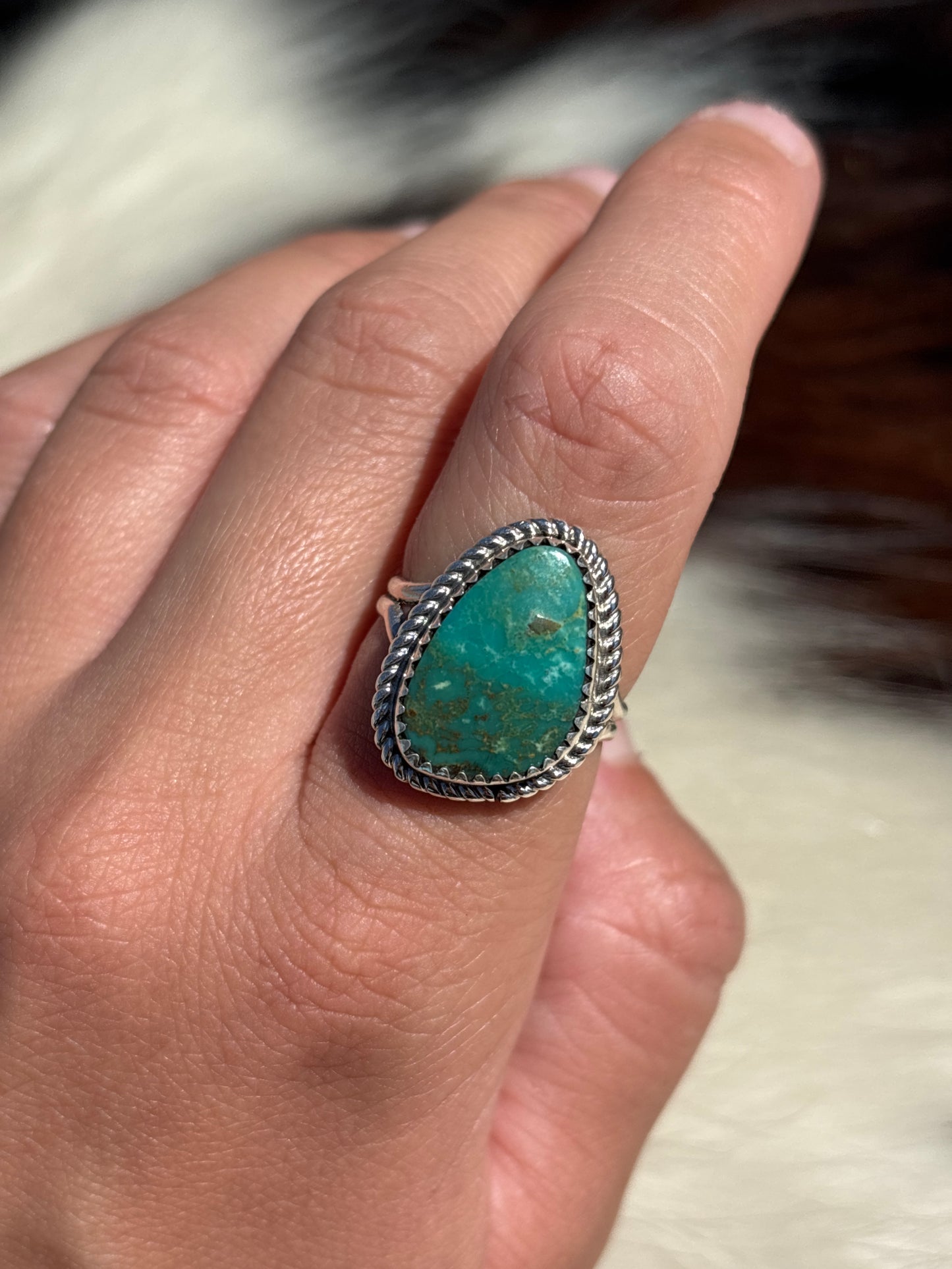 Native American, Hand-Made, Turquoise & Sterling Silver Ring