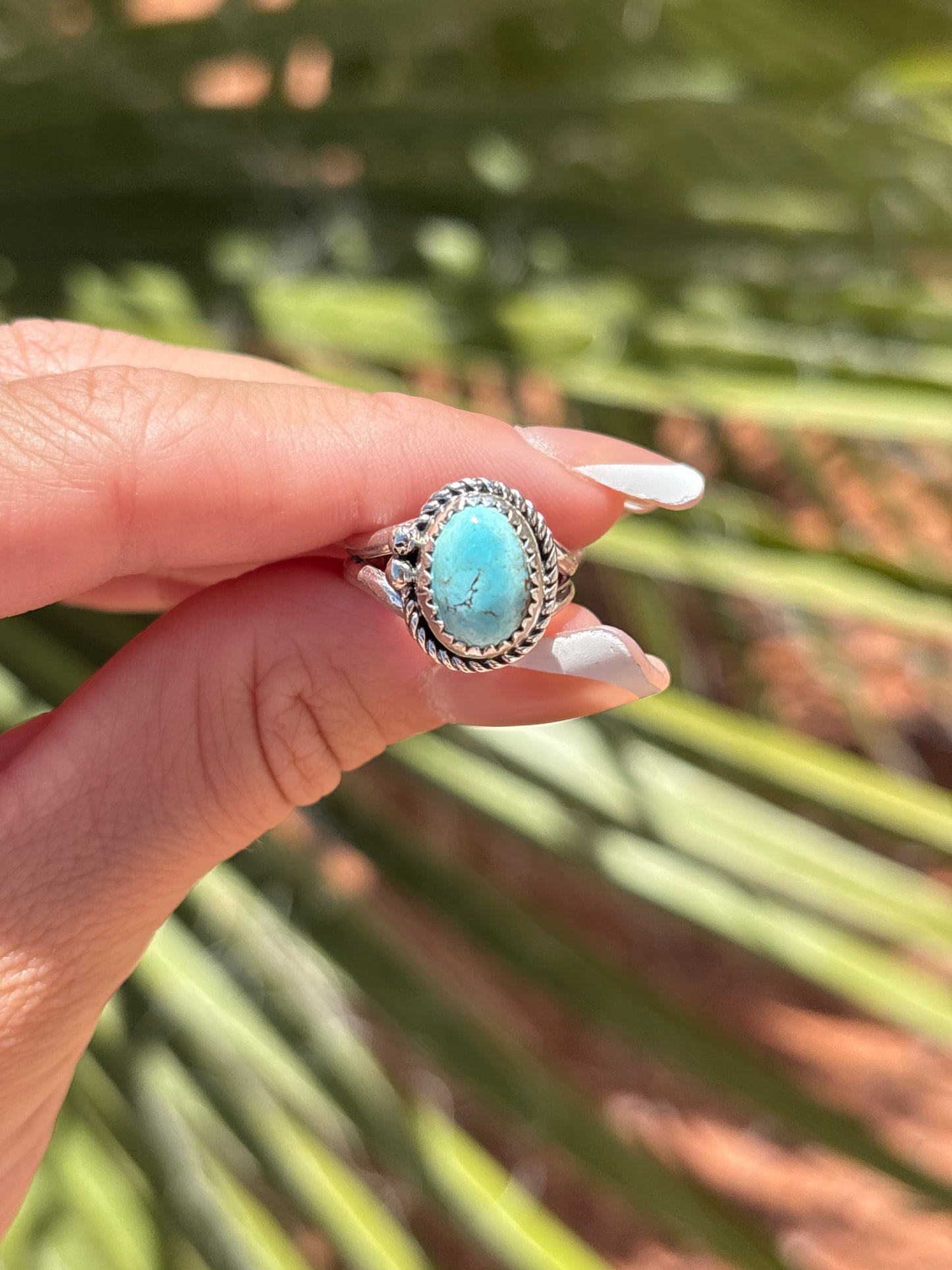 Native American, Hand-Made, Golden Hills Turquoise & Sterling Silver Ring