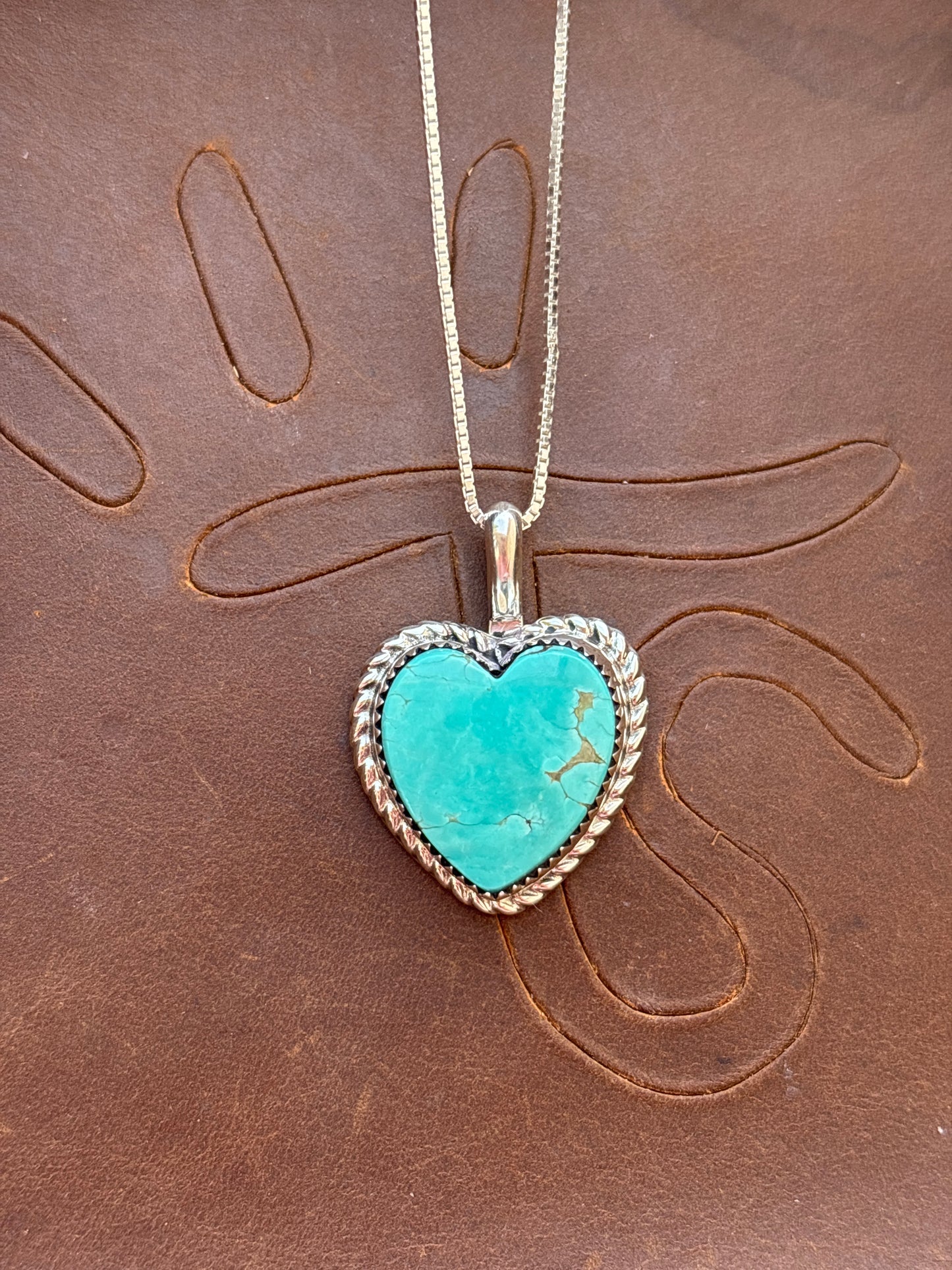 Native American, Hand-Made, Turquoise & Sterling Silver Necklace