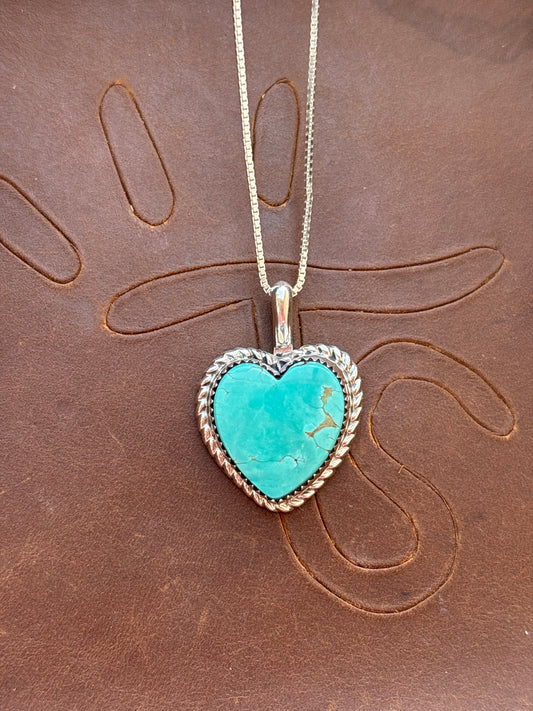 Native American, Hand-Made, Turquoise & Sterling Silver Necklace