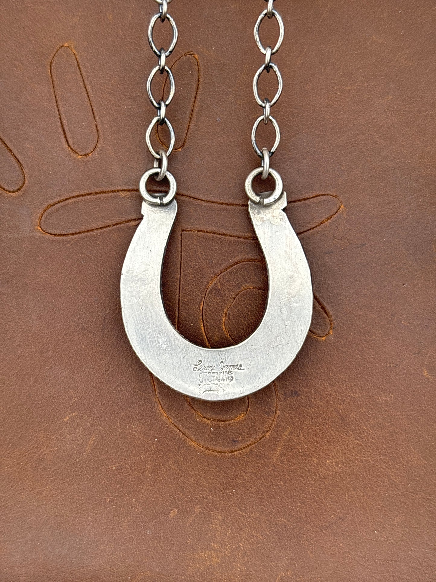 Native American, Hand-Made, Turquoise & Sterling Silver Necklace