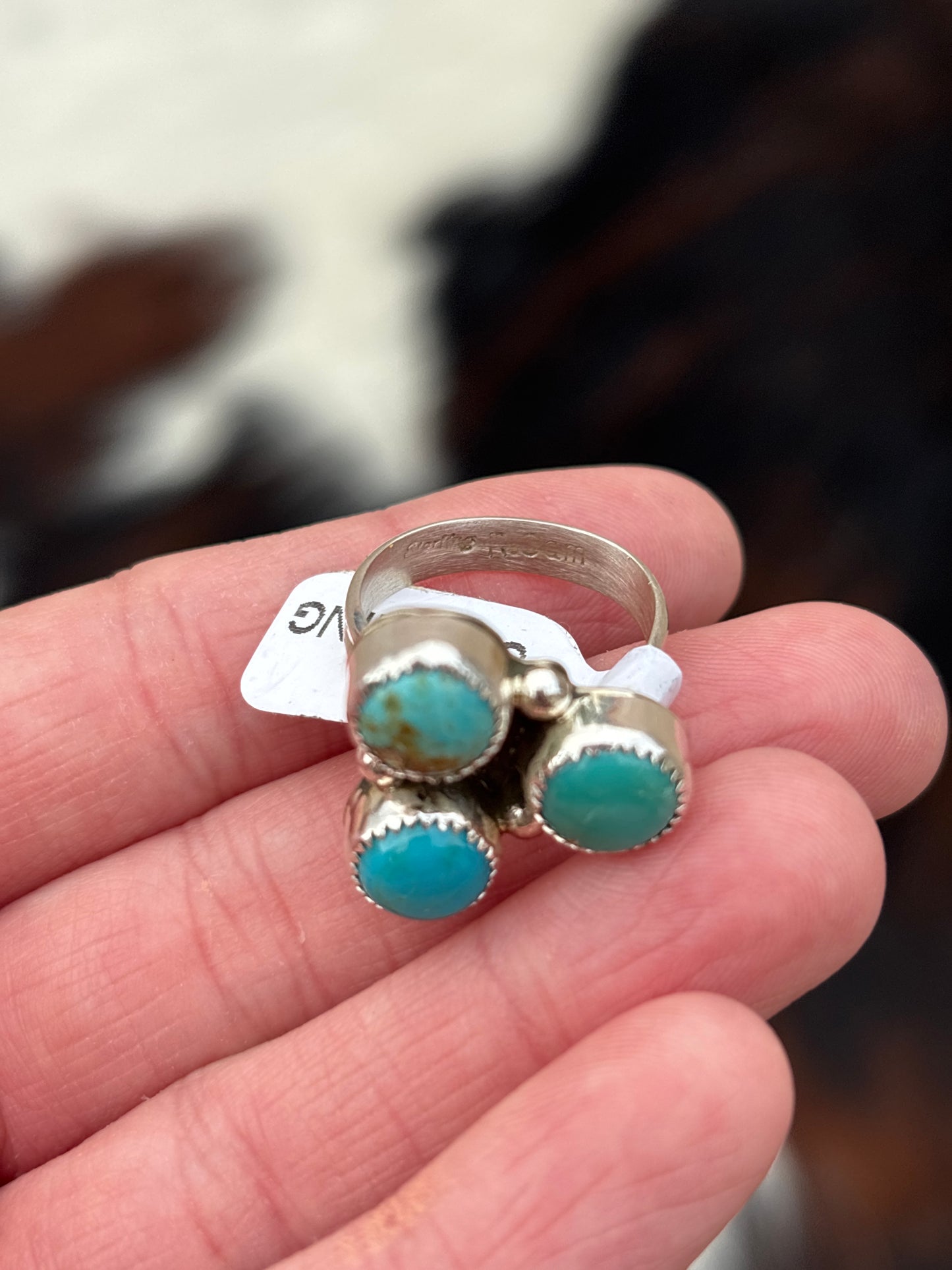 Native American, Hand-Made, Turquoise & Sterling Silver Ring