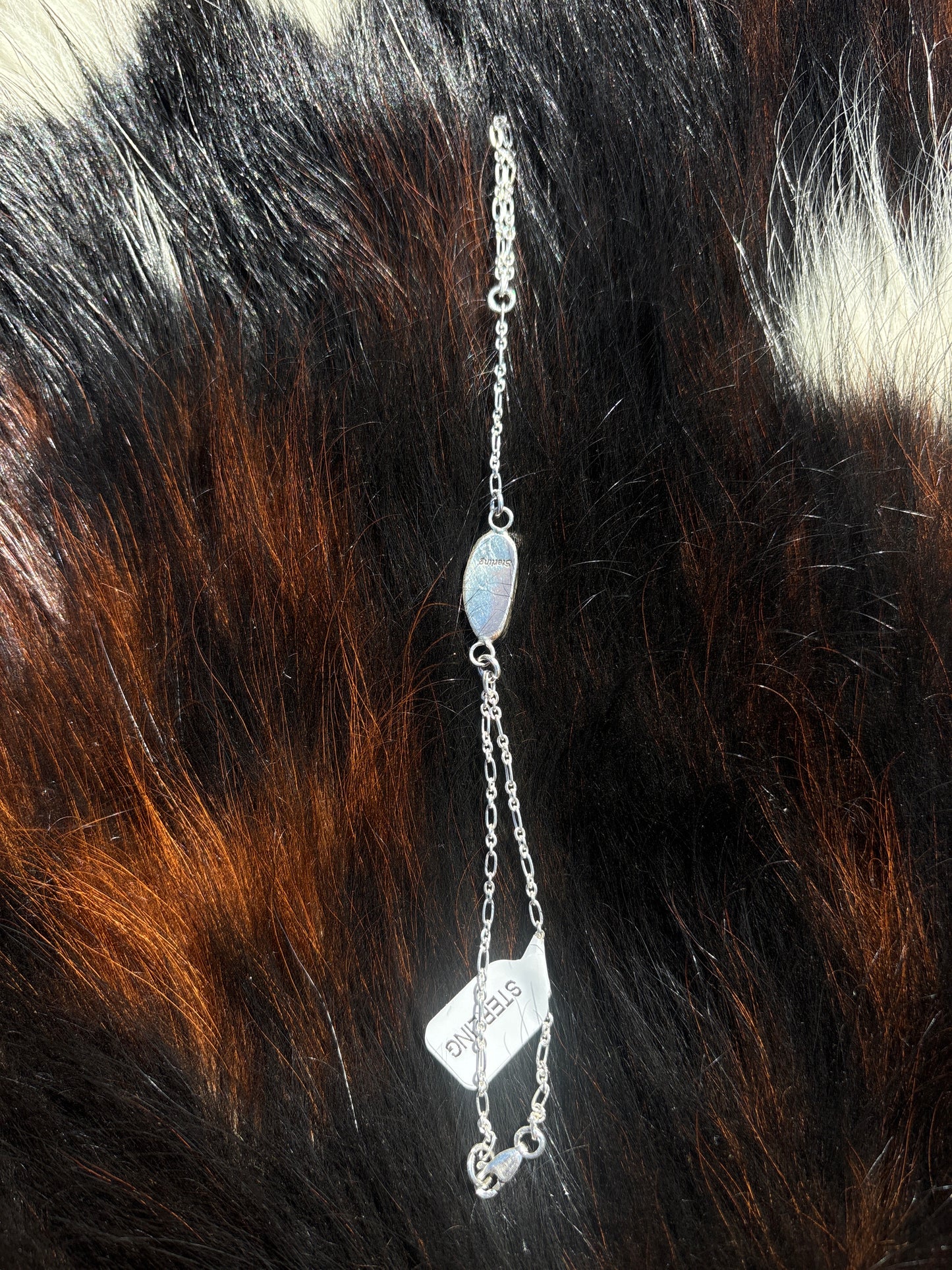 Native American, Handmade, Turquoise & Sterling Silver Hand Chain #11