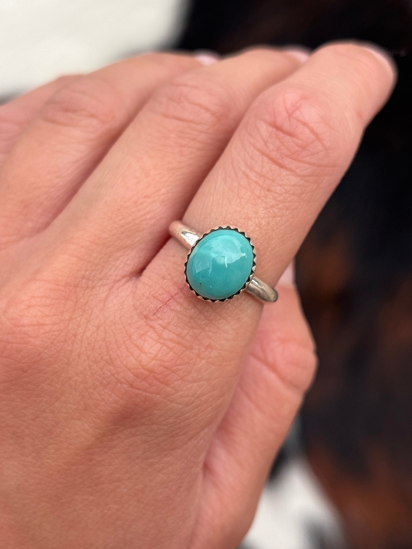 Native American, Hand-Made, Turquoise & Sterling Silver Ring