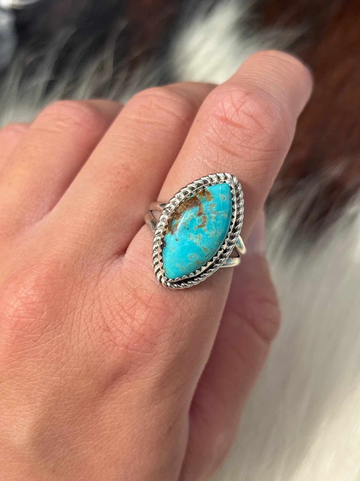 Native American, Hand-Made, Turquoise & Sterling Silver Ring
