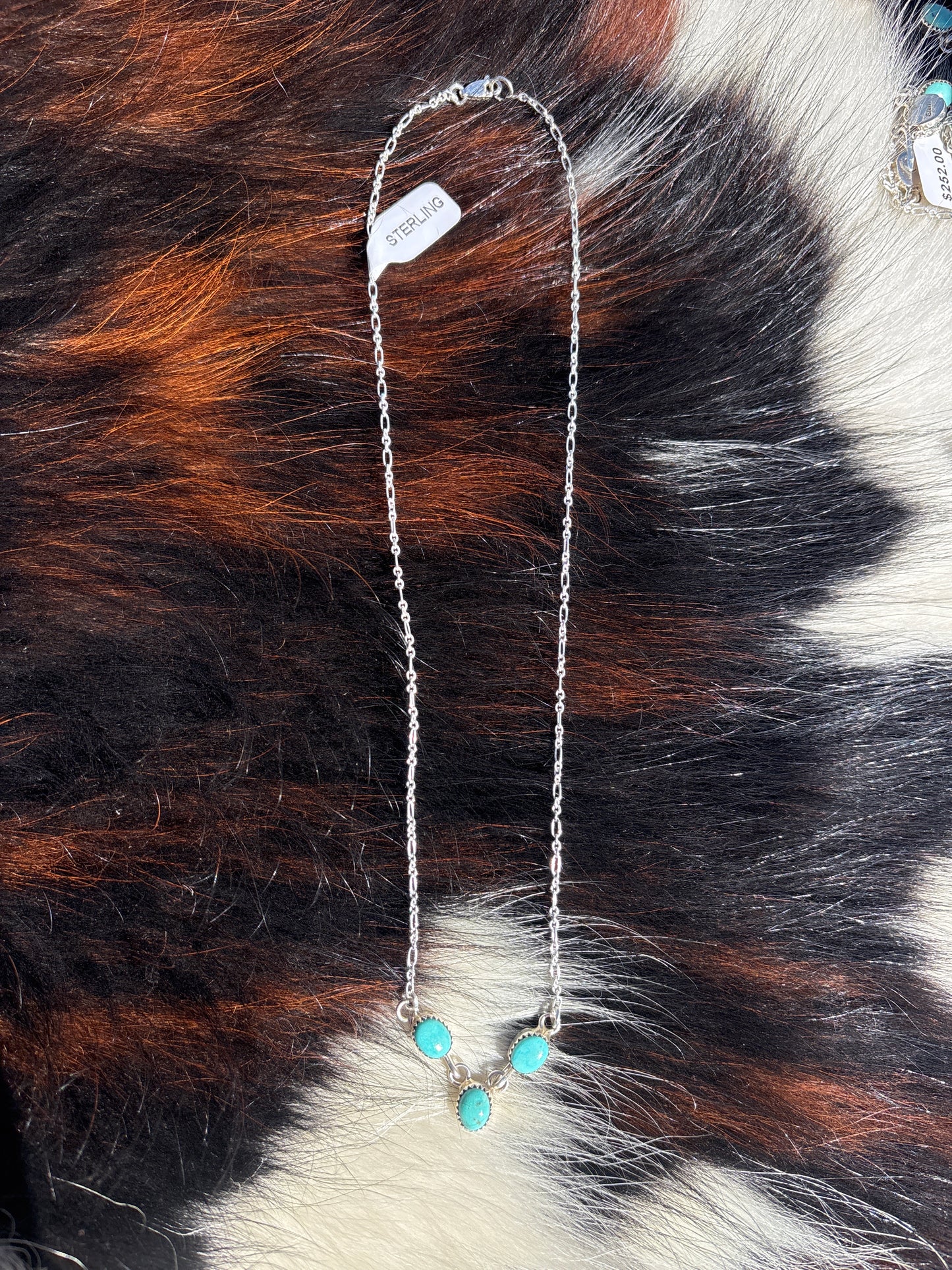 Native American, Hand-Made, Turquoise & Sterling Silver Necklace