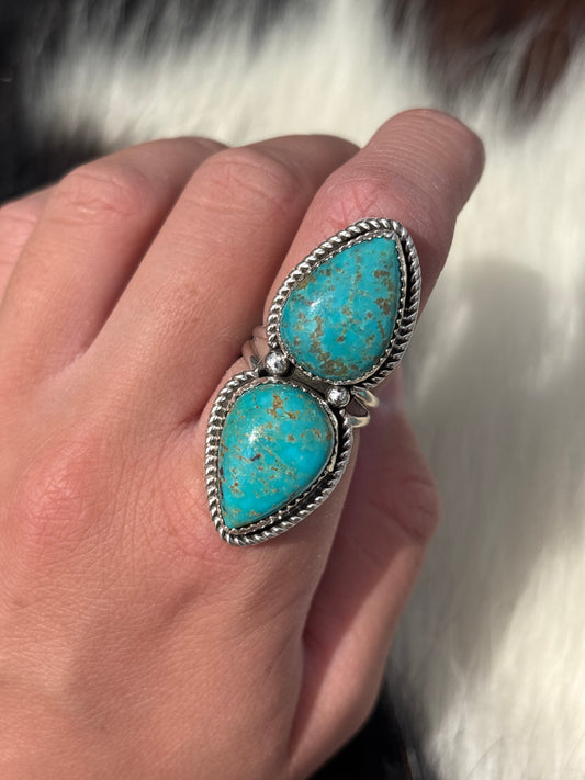 Native American, Hand-Made, Turquoise & Sterling Silver Ring