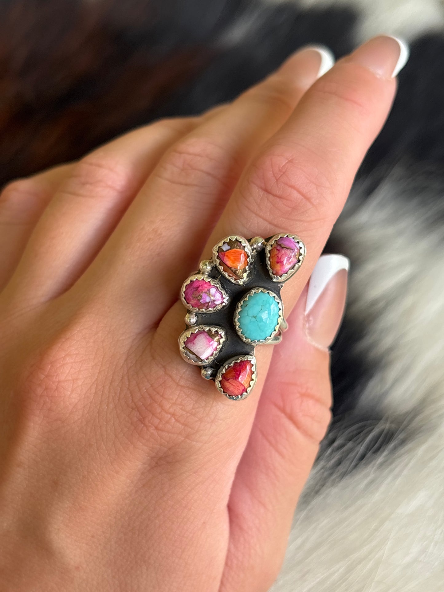 Native American, Hand-Made, Mojave, Turquoise & Sterling Silver Ring