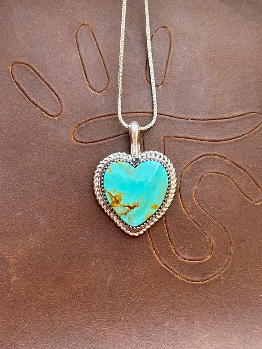 Native American, Hand-Made, Turquoise & Sterling Silver Necklace