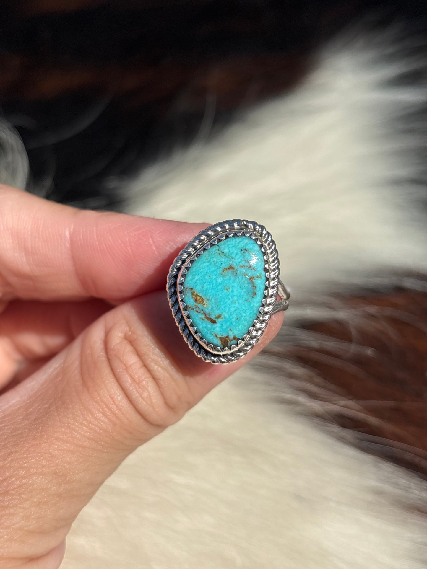 Native American, Hand-Made, Turquoise & Sterling Silver Ring