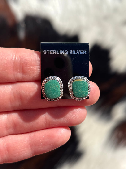 Native Made, Turquoise & Sterling Silver Earrings