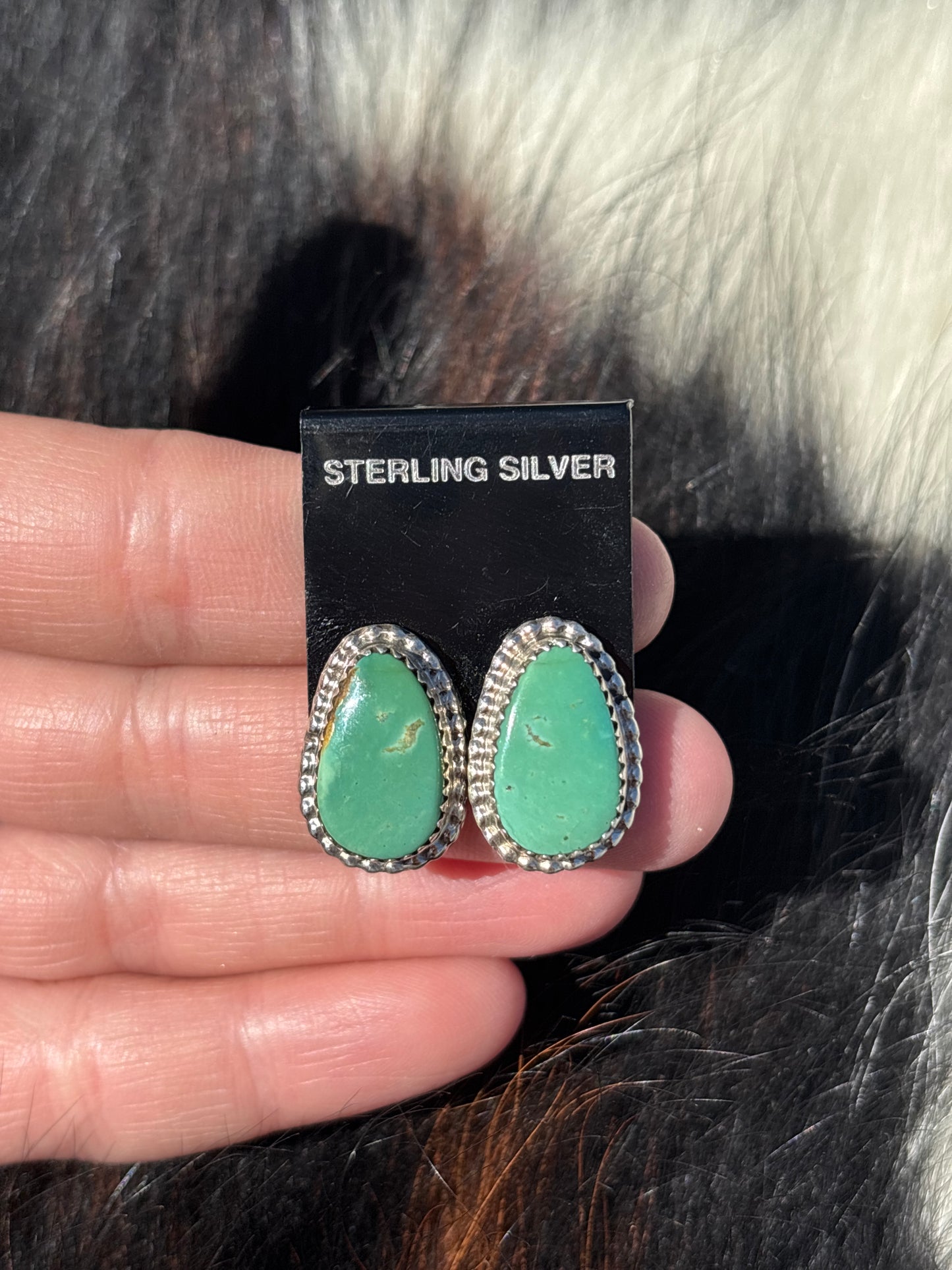 Native Made, Turquoise & Sterling Silver Earrings