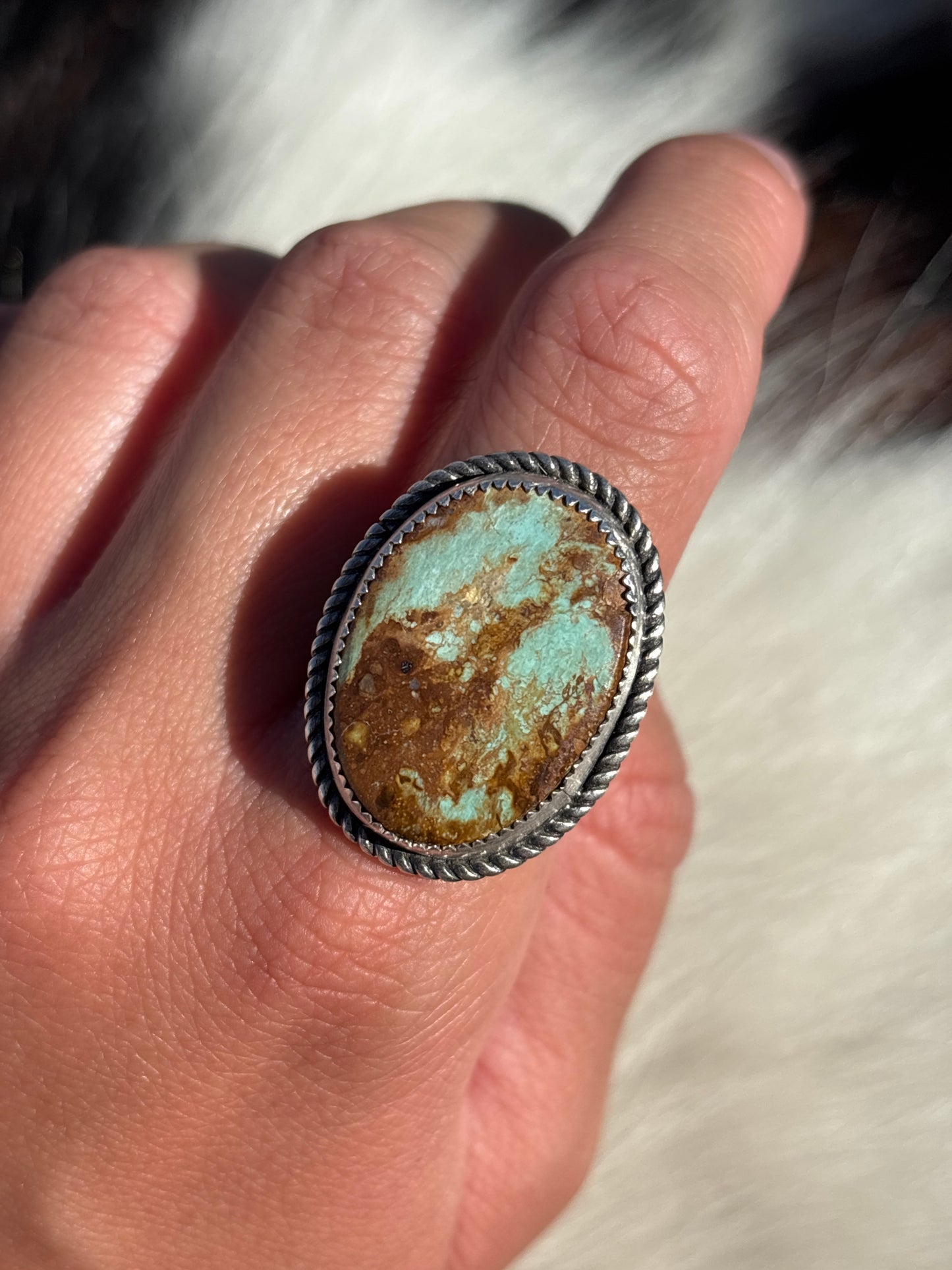 Native American, Hand-Made, Turquoise & Sterling Silver Ring
