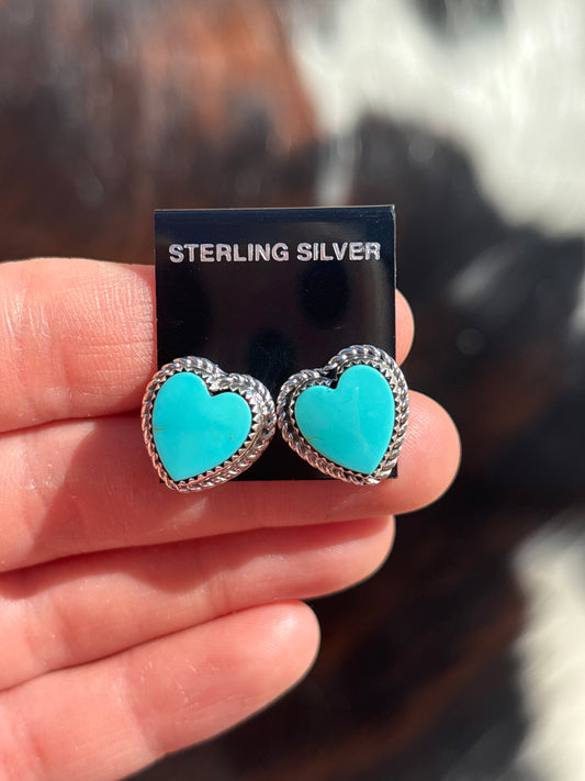 Native Made, Turquoise & Sterling Silver Earrings