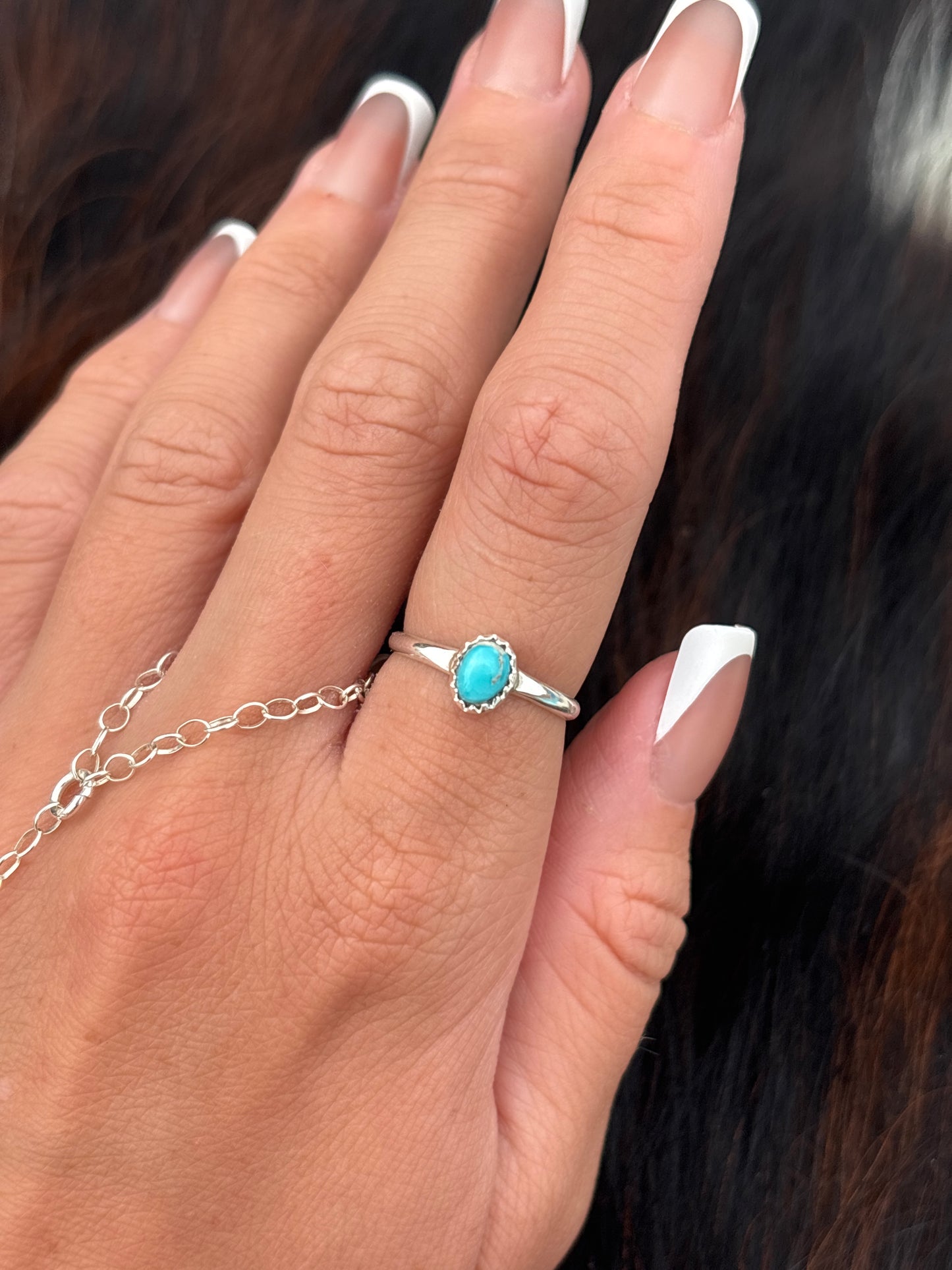 Native American, Hand-Made, Emerald Valley Turquoise & Sterling Silver Ring