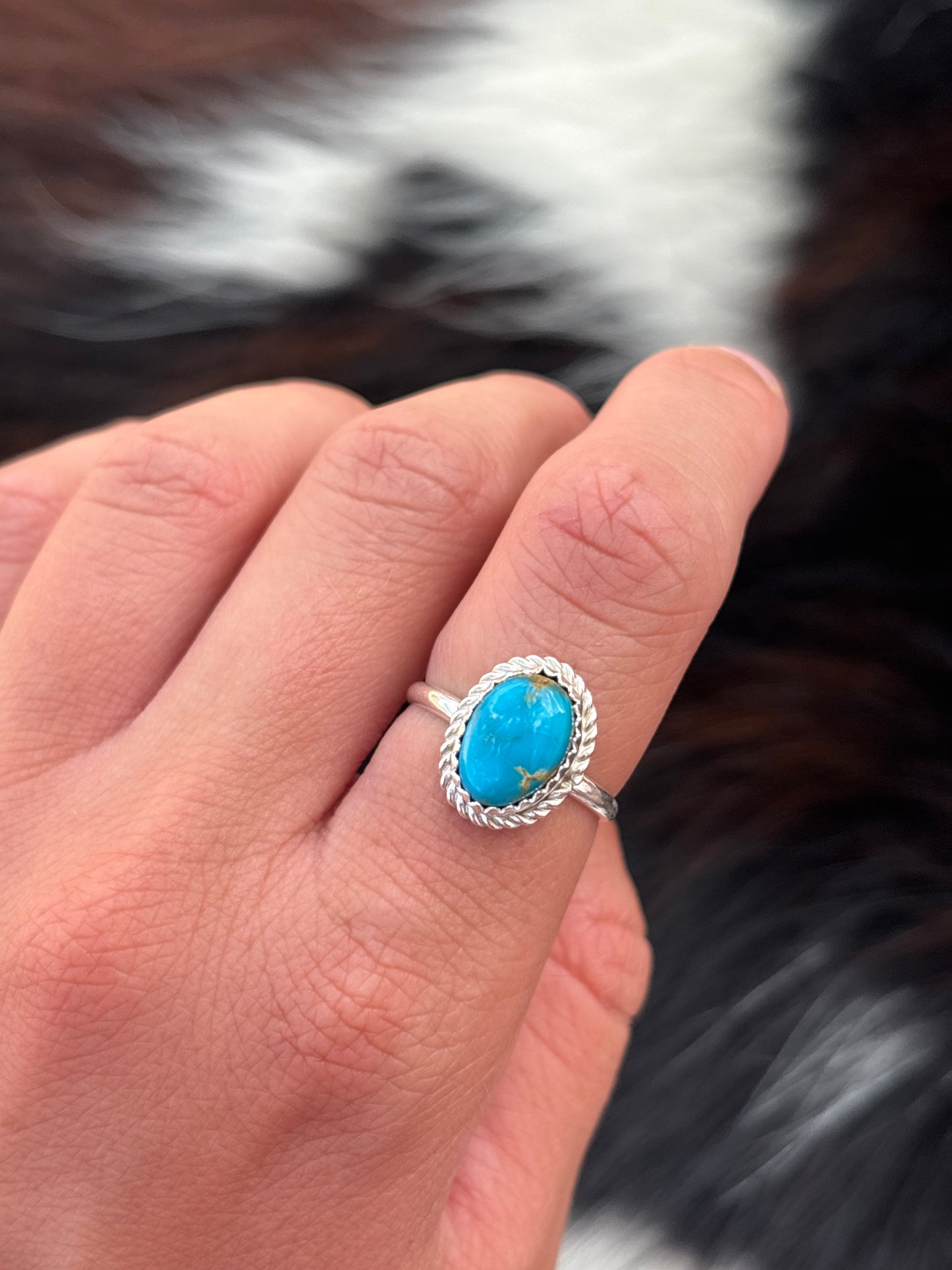 Native American, Hand-Made, Turquoise & Sterling Silver Ring