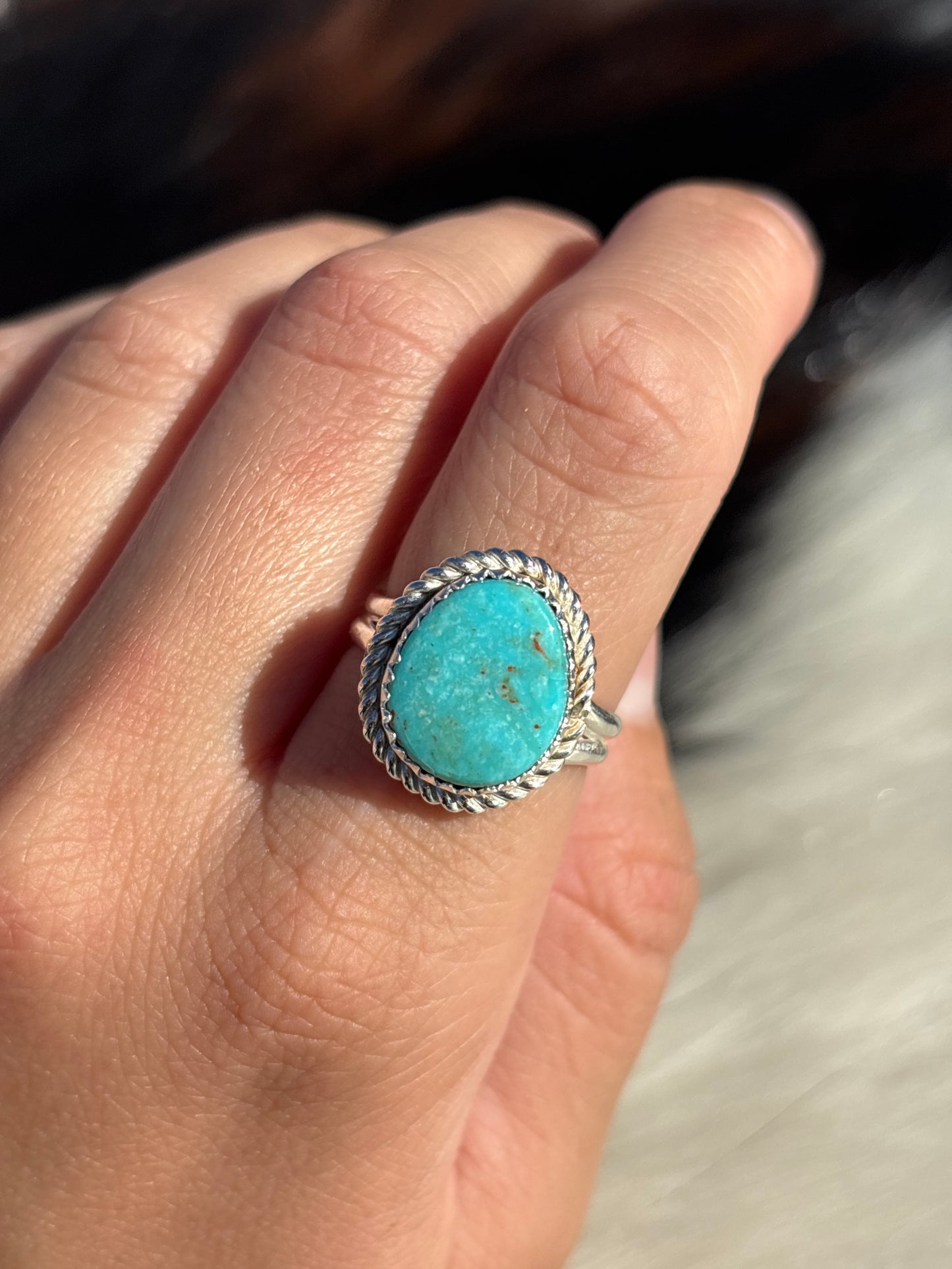 Native American, Hand-Made, Turquoise & Sterling Silver Ring