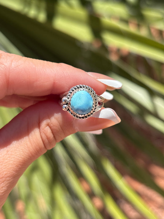 Native American, Hand-Made, Golden Hills Turquoise & Sterling Silver Ring