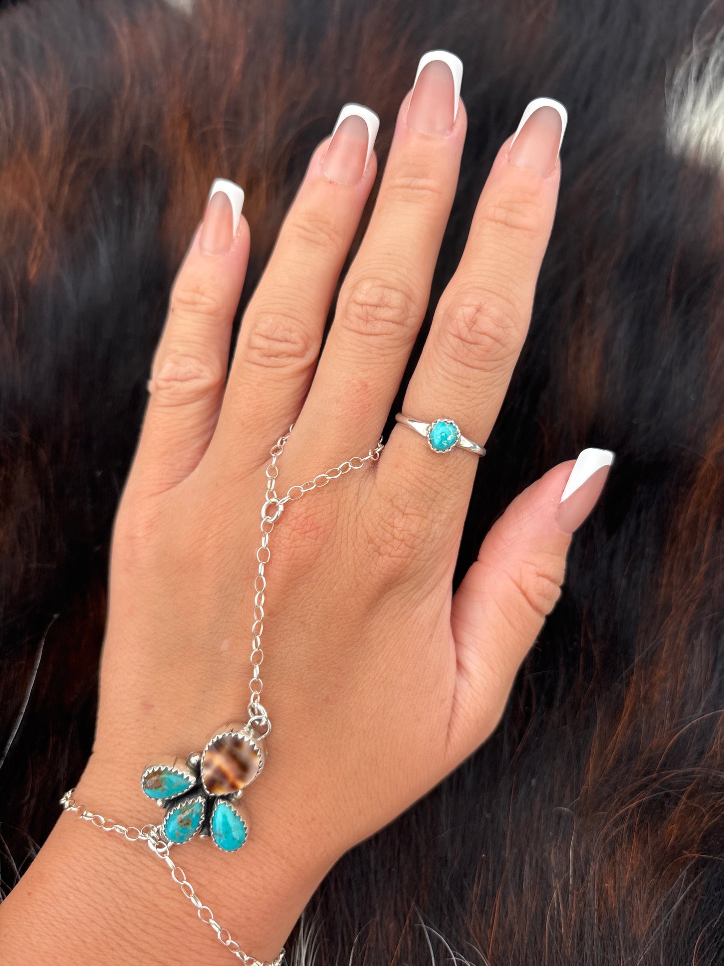 Native American, Hand-Made, Emerald Valley Turquoise & Sterling Silver Ring