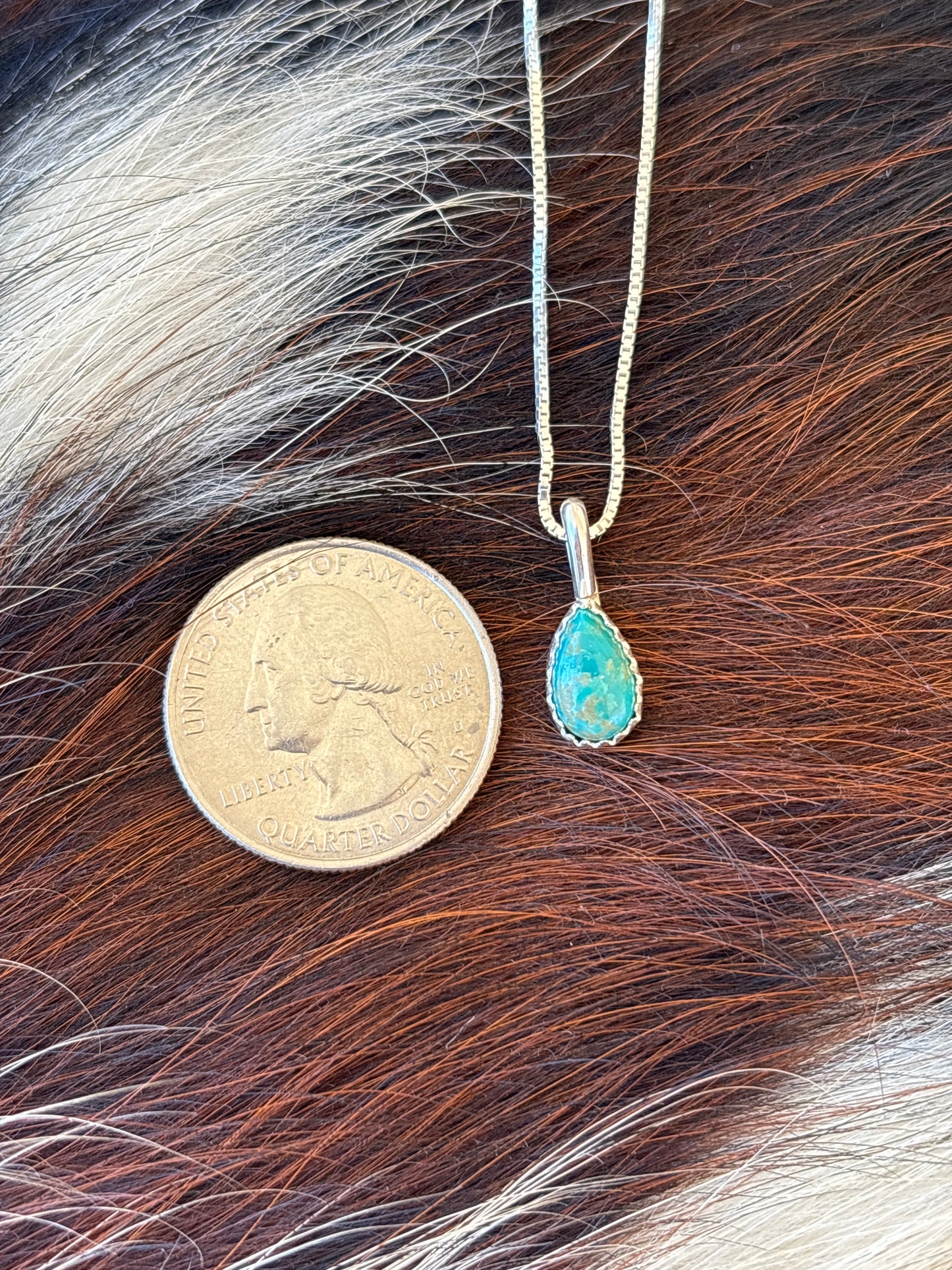 Native American, Hand-Made, Turquoise & Sterling Silver Necklace #6