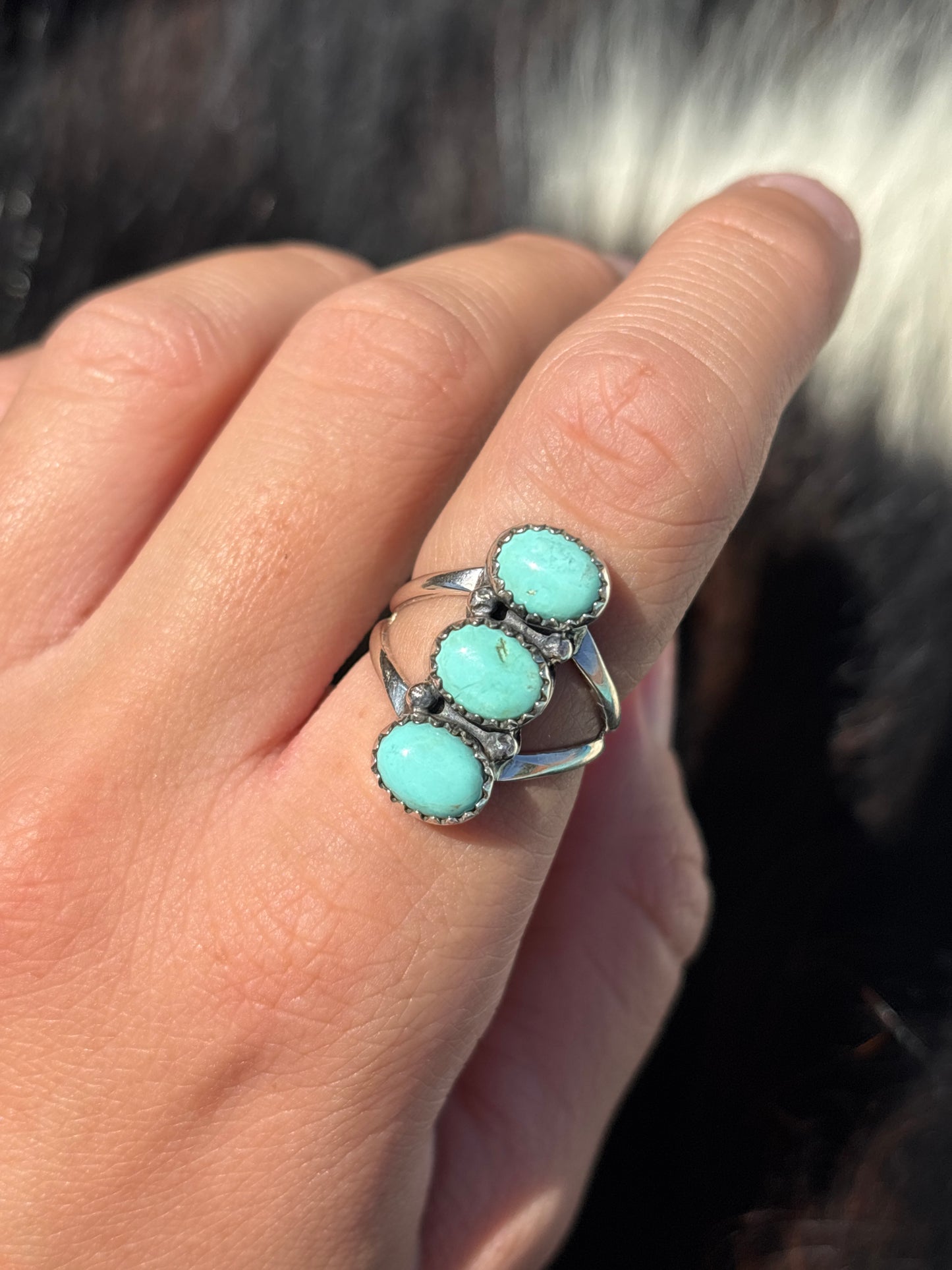 Native American, Hand-Made, Turquoise & Sterling Silver Ring