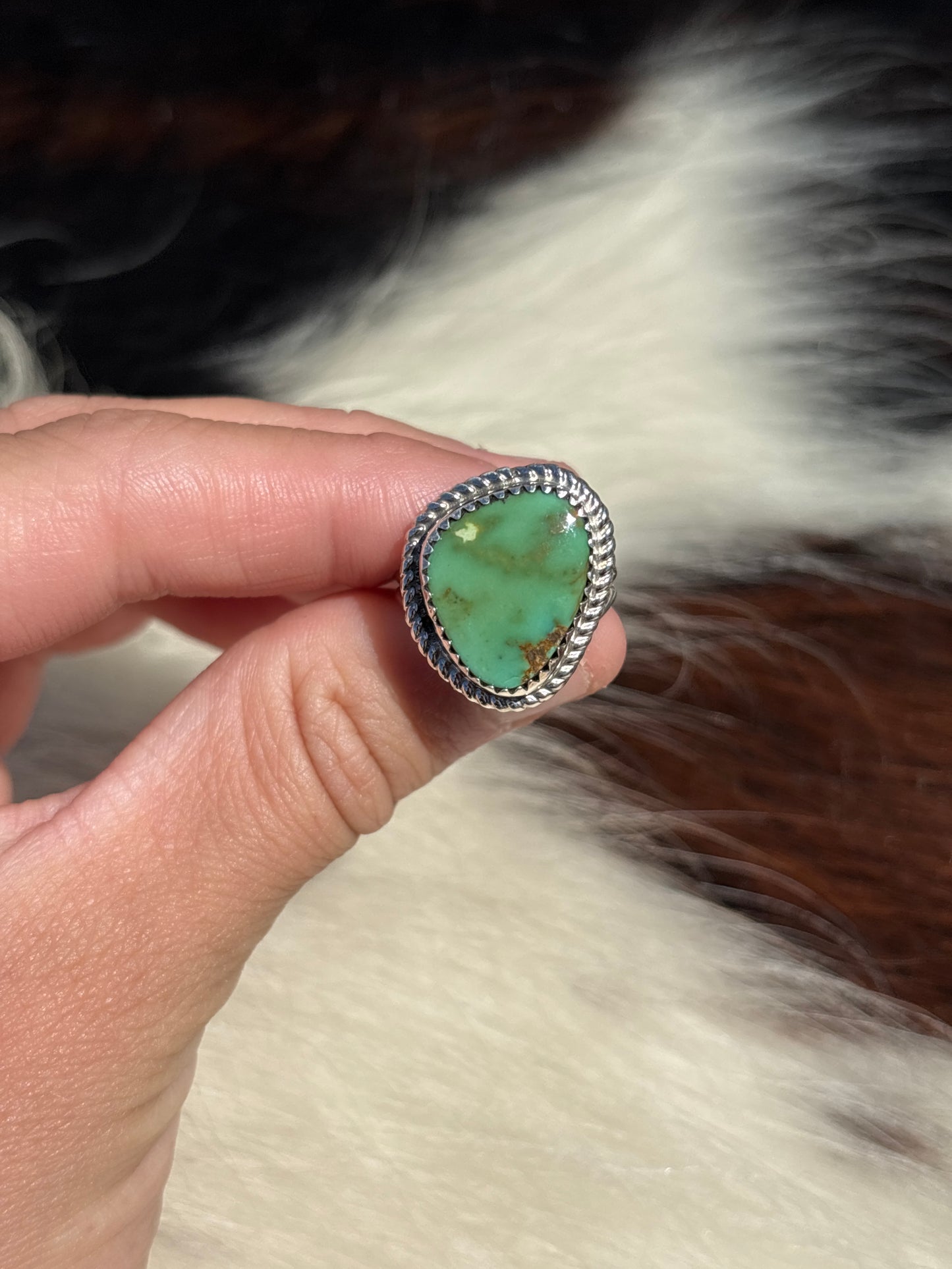 Native American, Hand-Made, Turquoise & Sterling Silver Ring