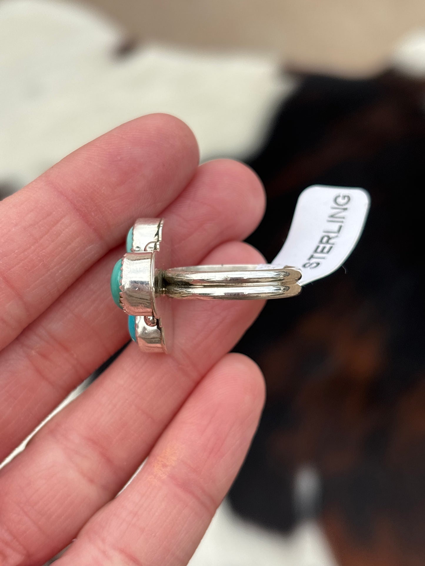 Native American, Hand-Made, Turquoise & Sterling Silver Ring