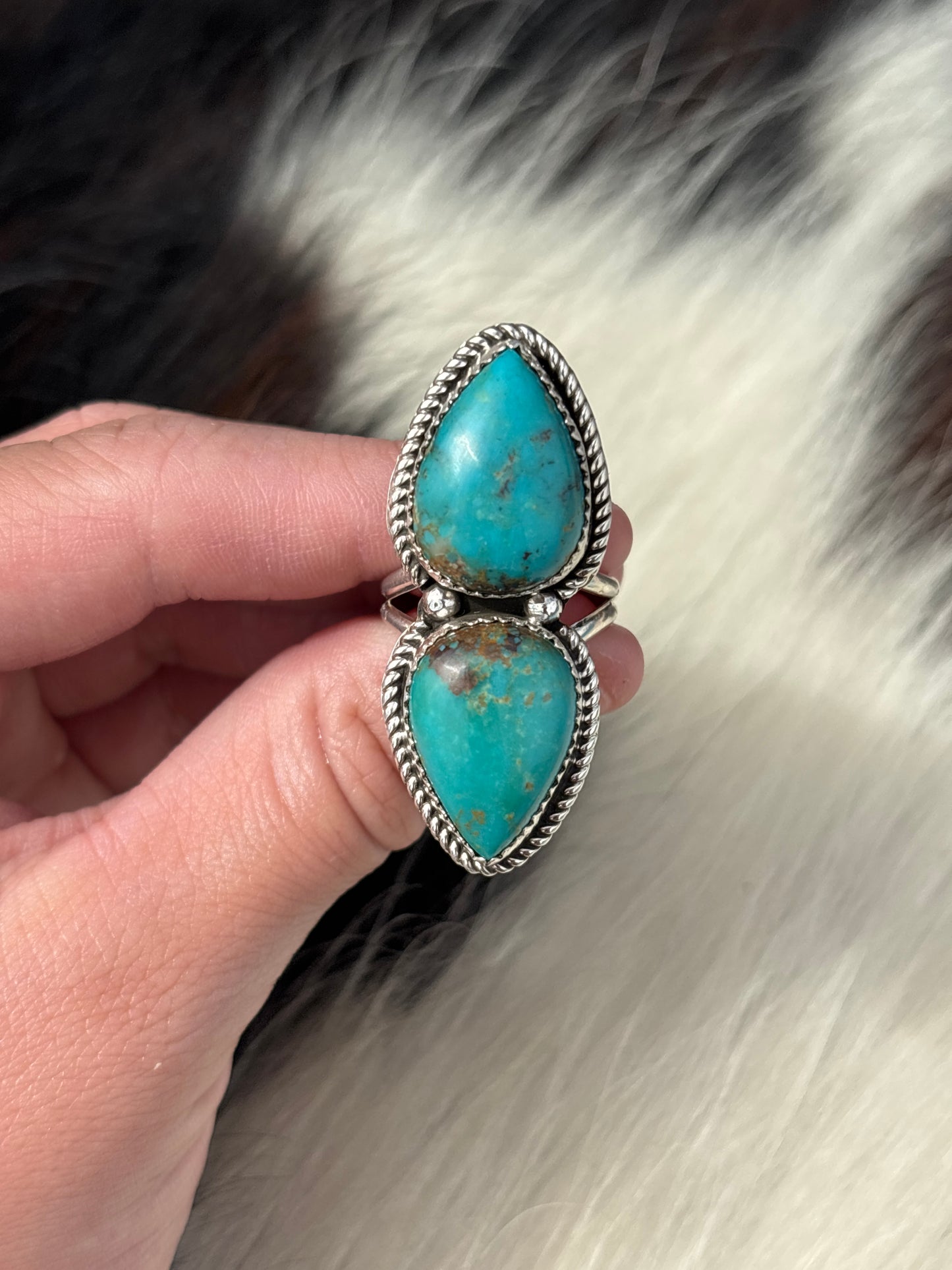 Native American, Hand-Made, Turquoise & Sterling Silver Ring