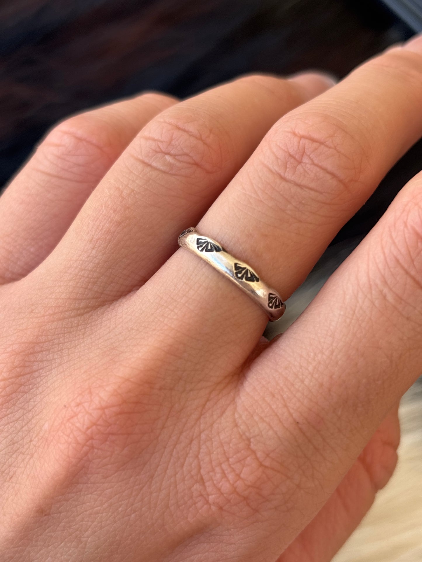 Native American, Hand-Made, Sterling Silver Stacker Ring