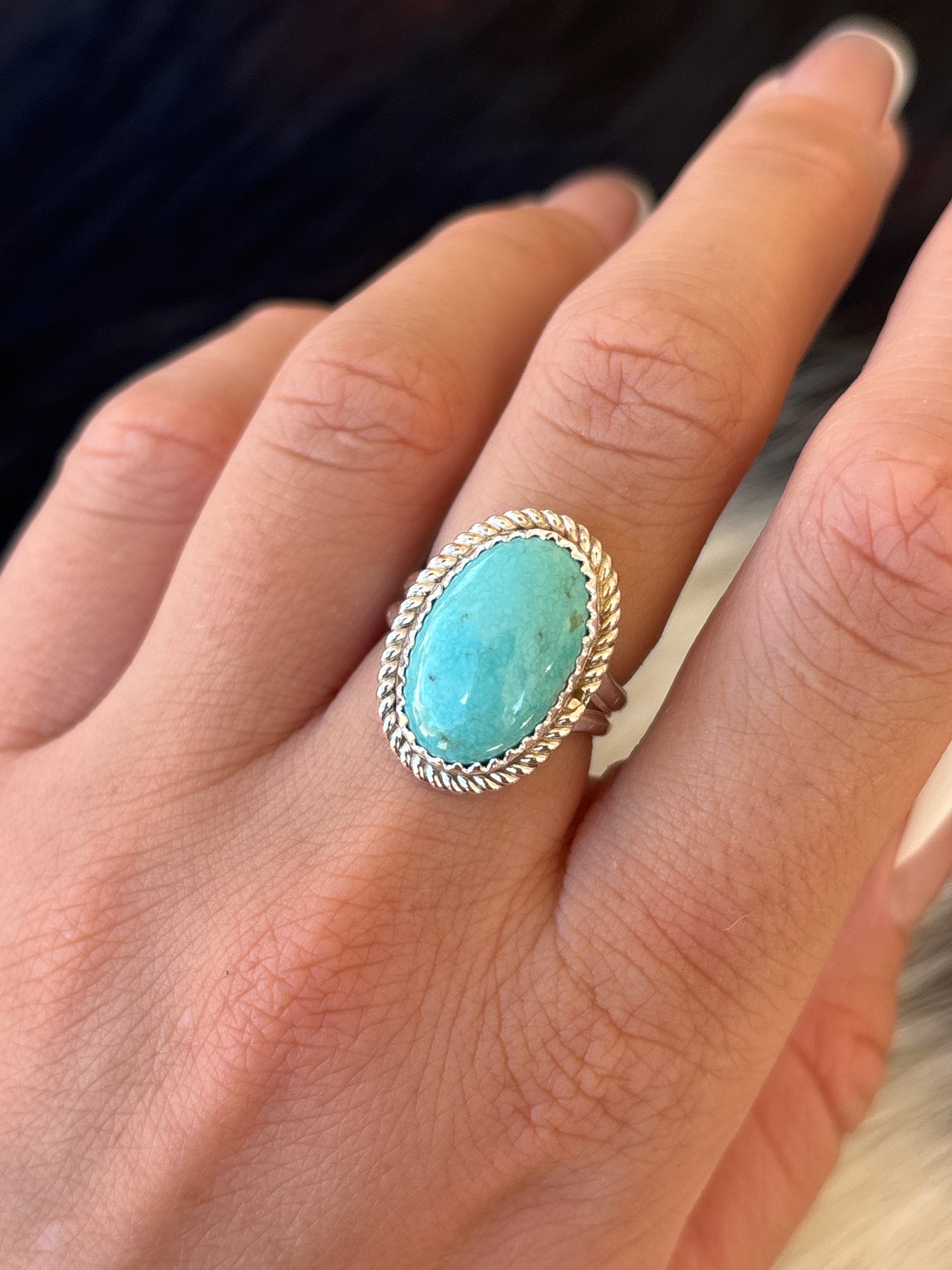 Native American, Hand-Made, Turquoise & Sterling Silver Ring