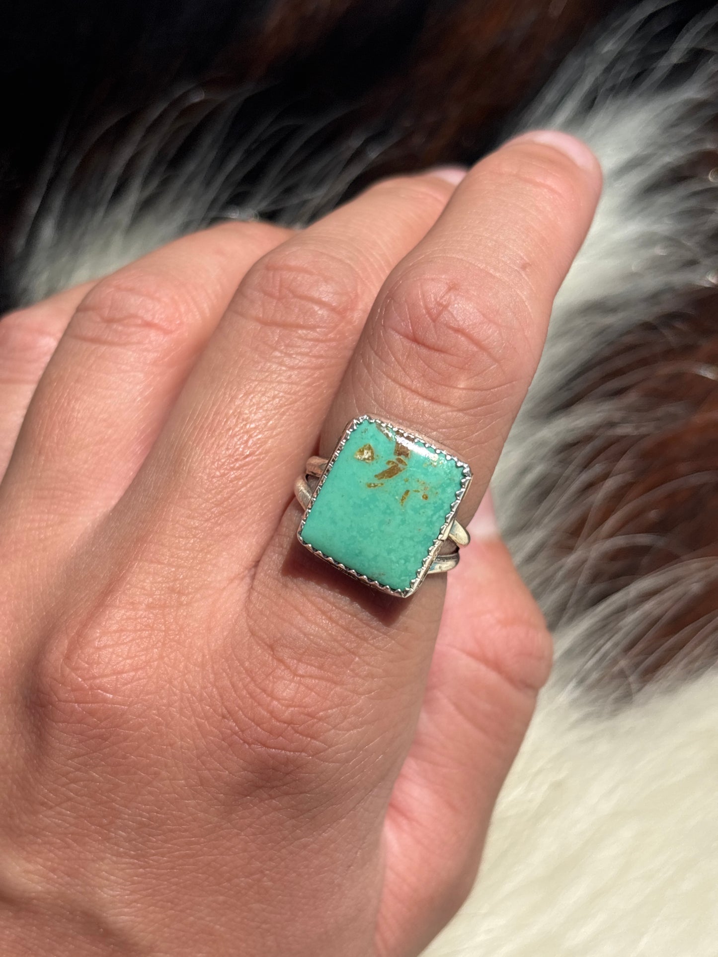 Native American, Hand-Made, Turquoise & Sterling Silver Ring