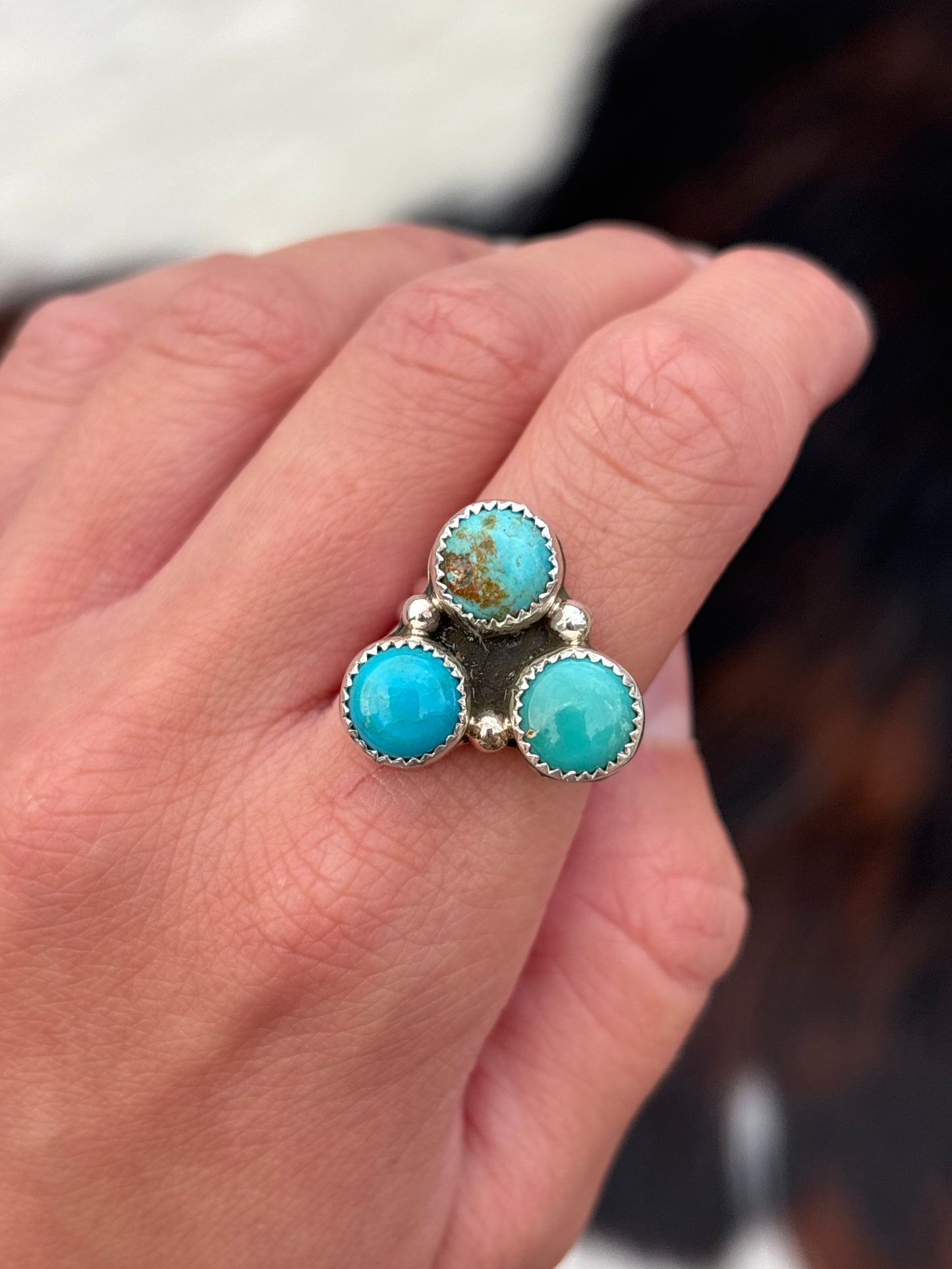 Native American, Hand-Made, Turquoise & Sterling Silver Ring