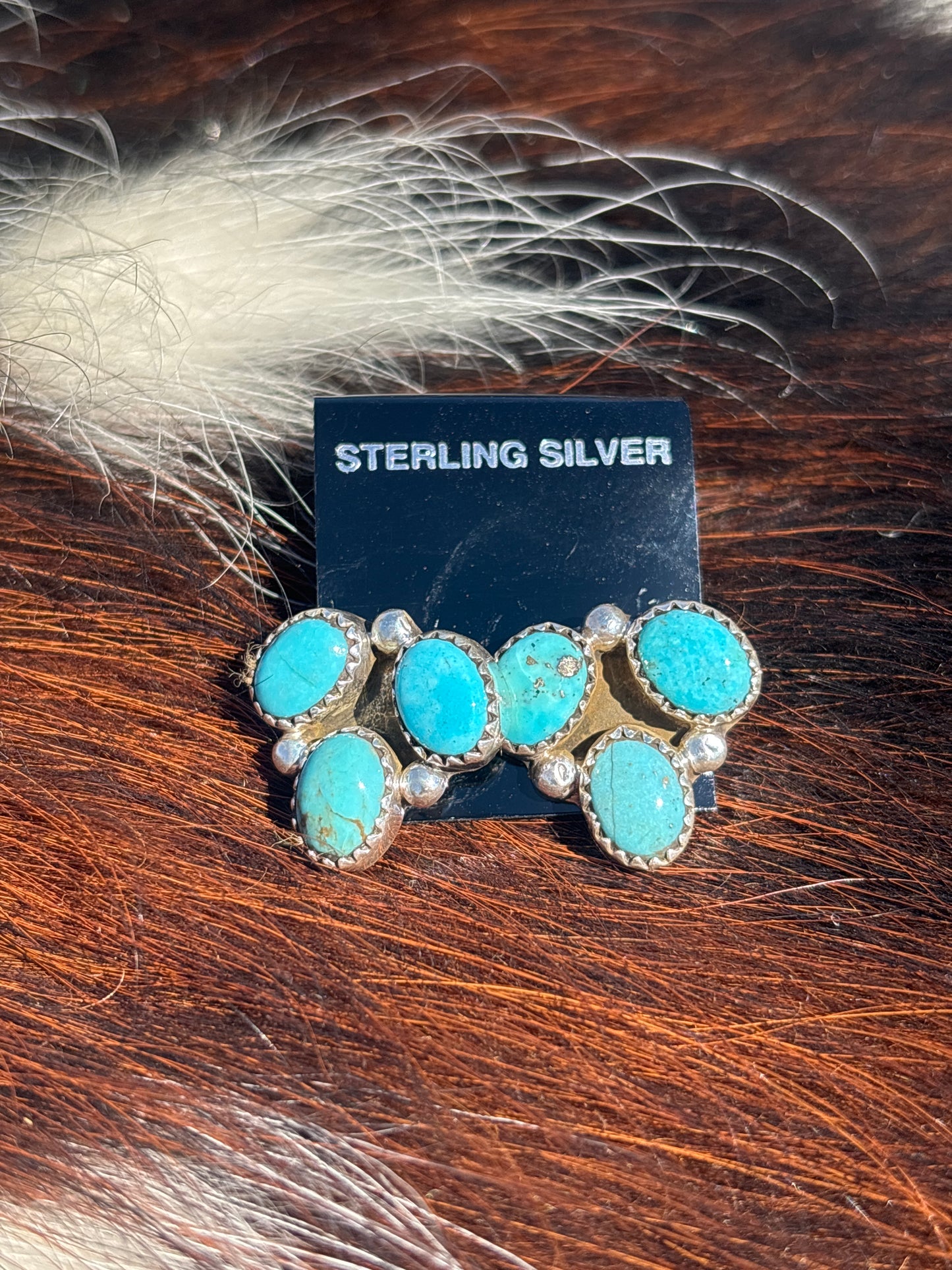 Native Made, Turquoise & Sterling Silver Earrings