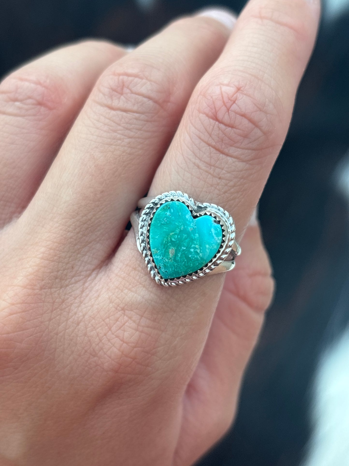 Native American, Hand-Made, Turquoise & Sterling Silver Ring