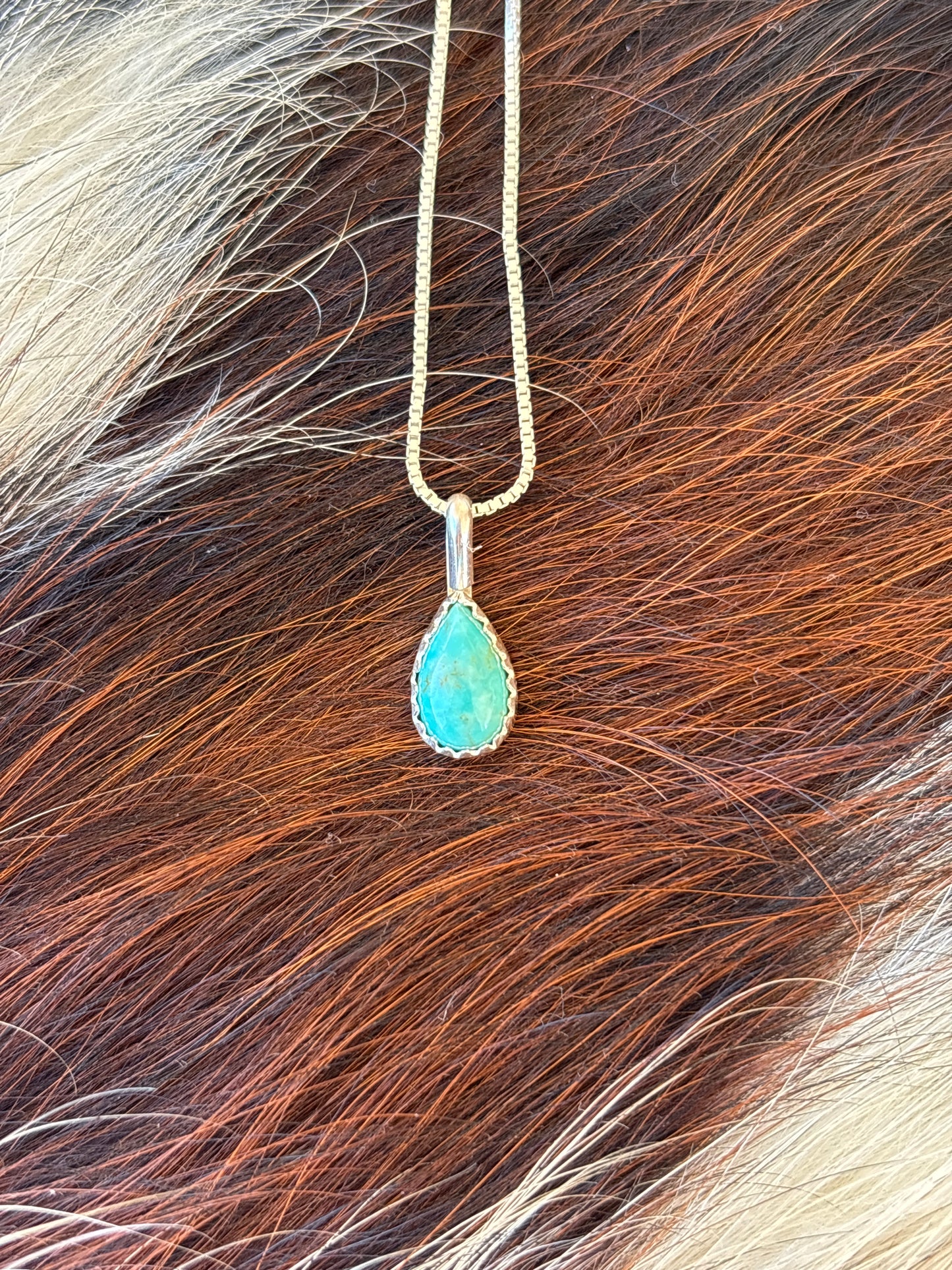 Native American, Hand-Made, Turquoise & Sterling Silver Necklace #5