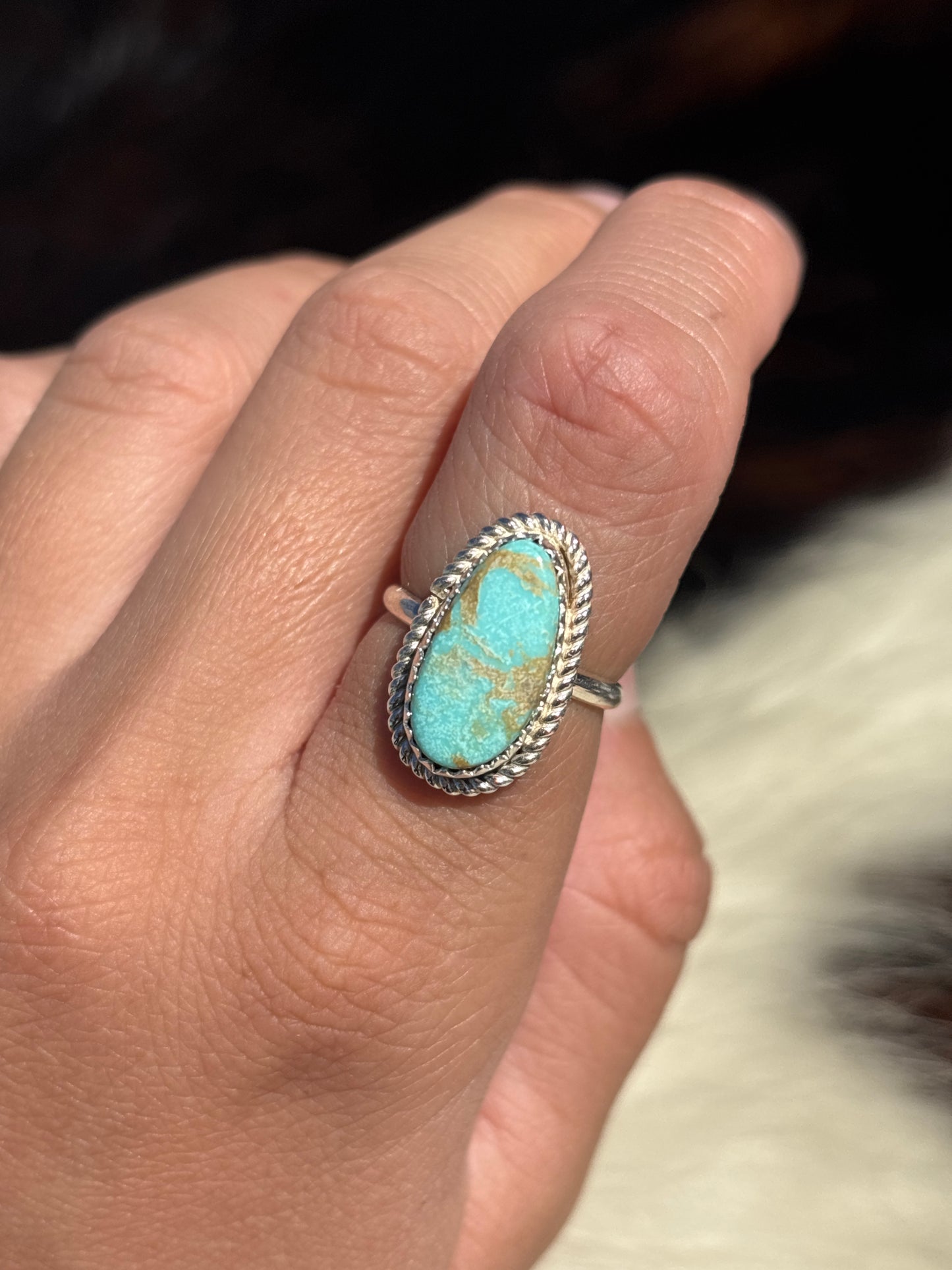 Native American, Hand-Made, Turquoise & Sterling Silver Ring