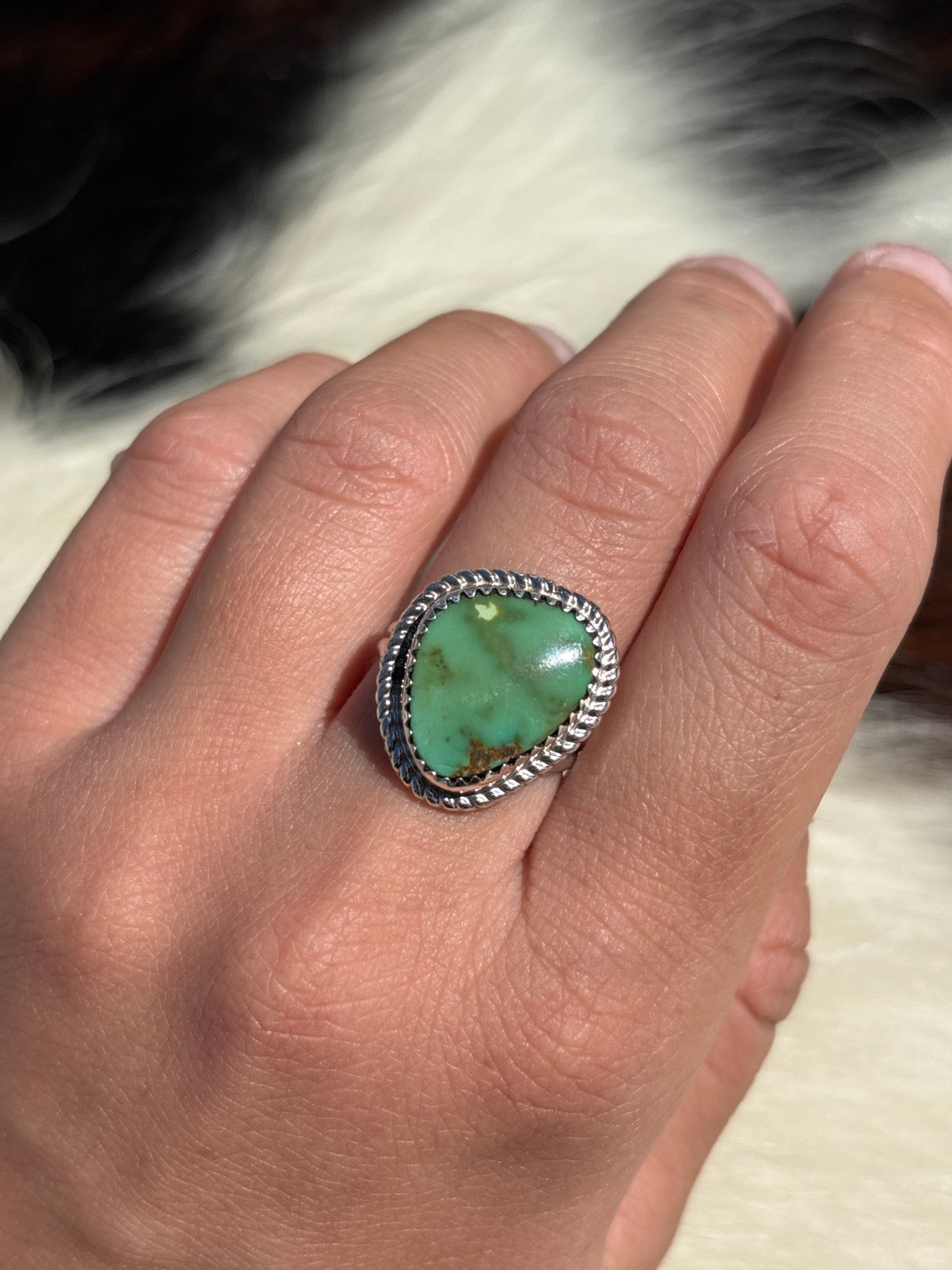Native American, Hand-Made, Turquoise & Sterling Silver Ring