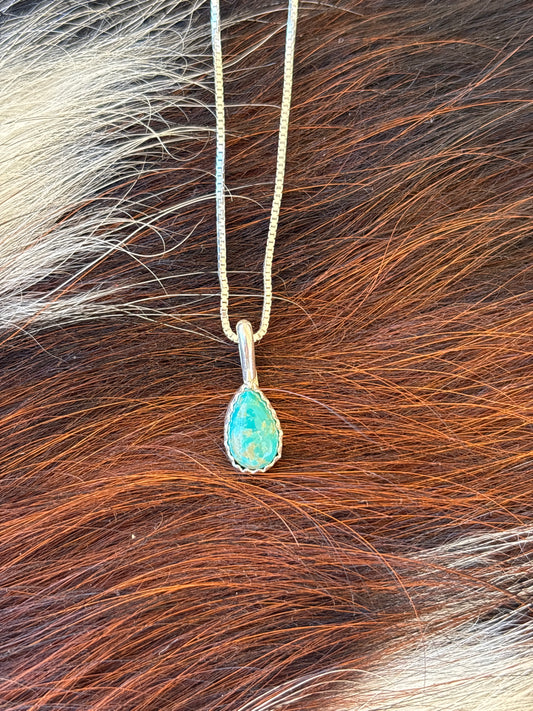 Native American, Hand-Made, Turquoise & Sterling Silver Necklace #6