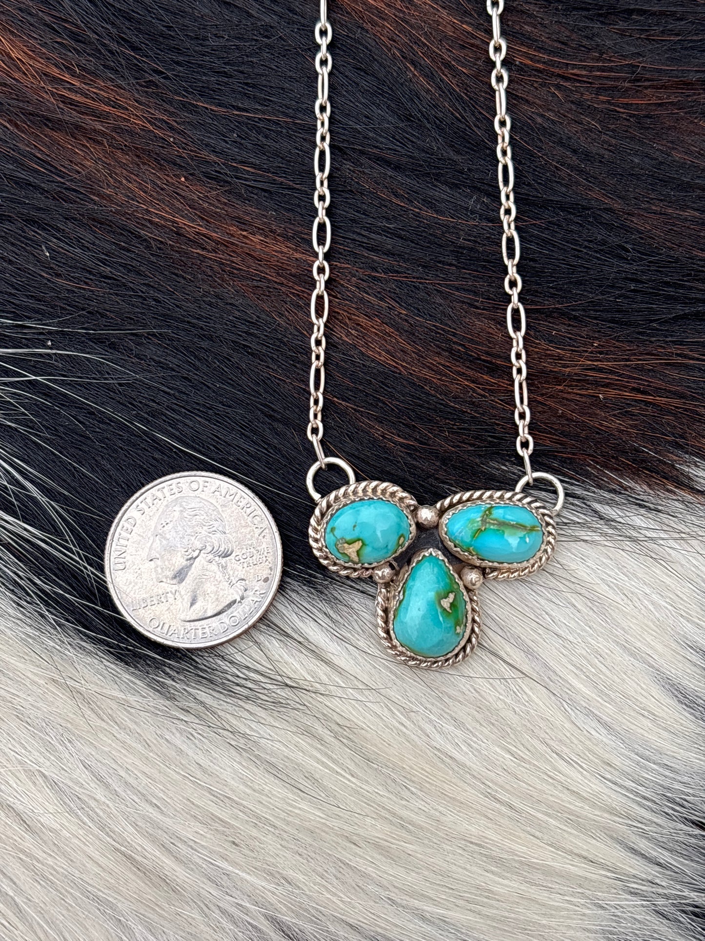 Native American, Hand-Made, Sierra Bella Turquoise & Sterling Silver Necklace