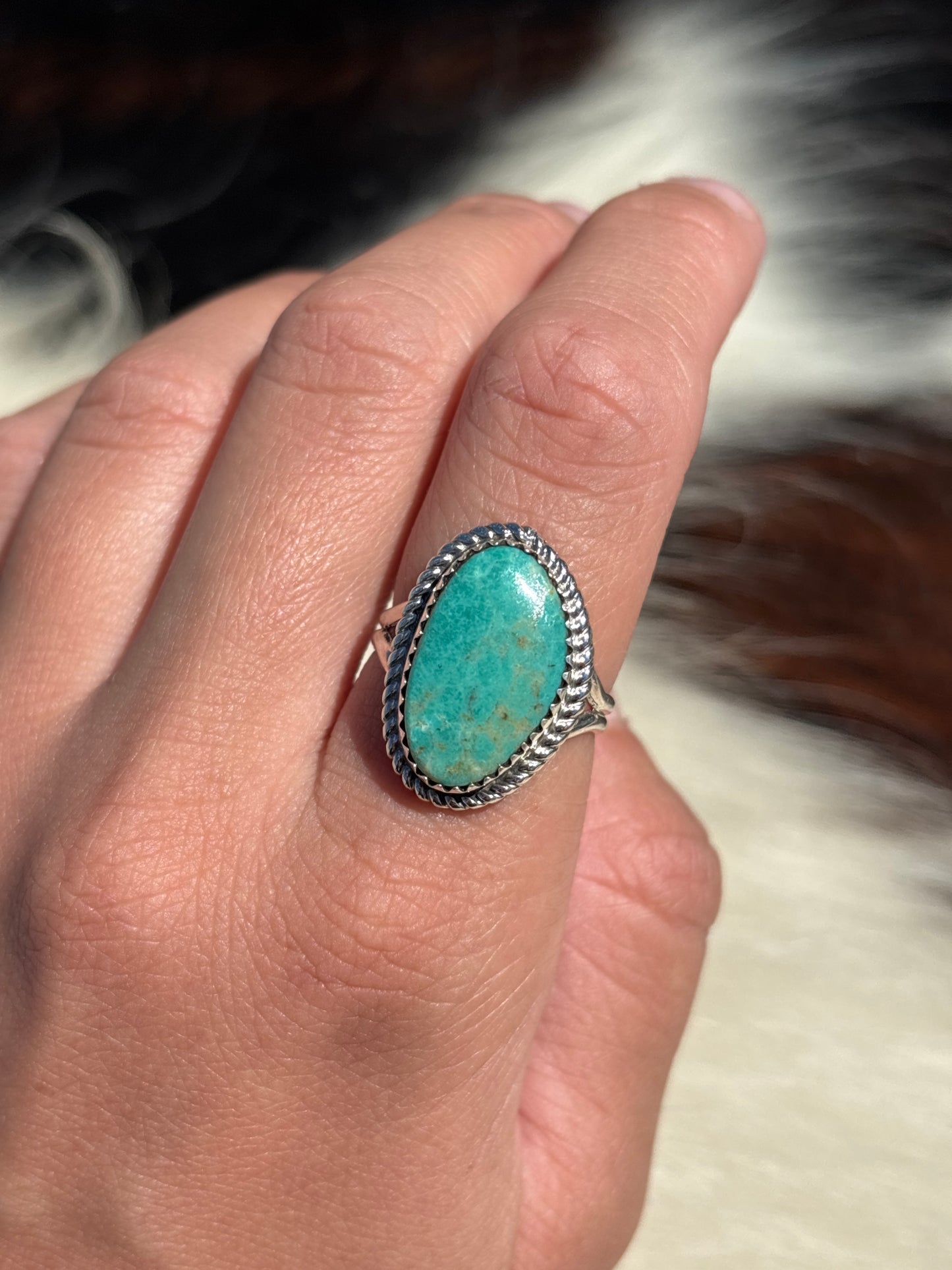 Native American, Hand-Made, Turquoise & Sterling Silver Ring