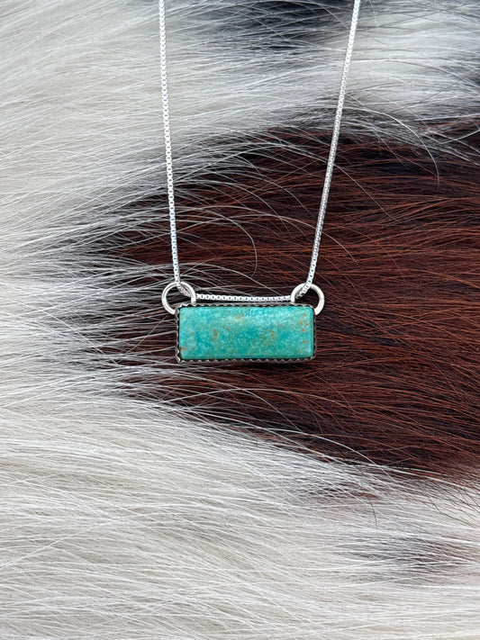 Native American, Hand-Made, Turquoise & Sterling Silver Necklace