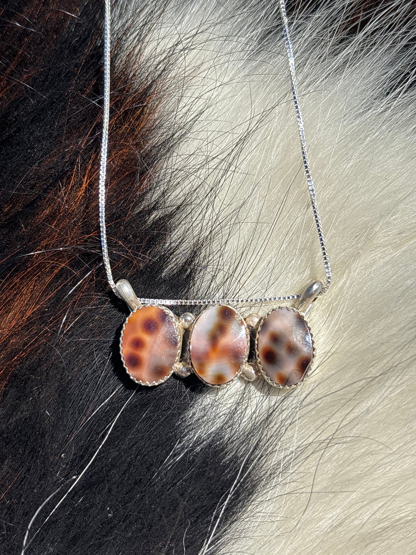 Native American, Hand-Made, Cowrie & Sterling Silver Necklace