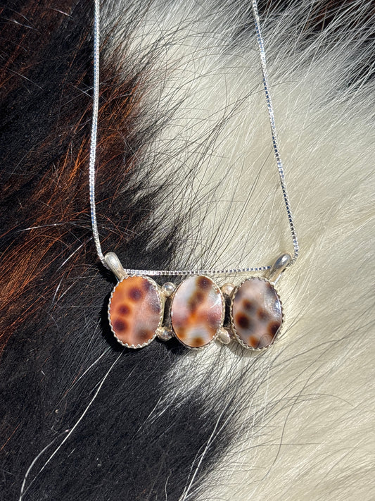 Native American, Hand-Made, Cowrie & Sterling Silver Necklace
