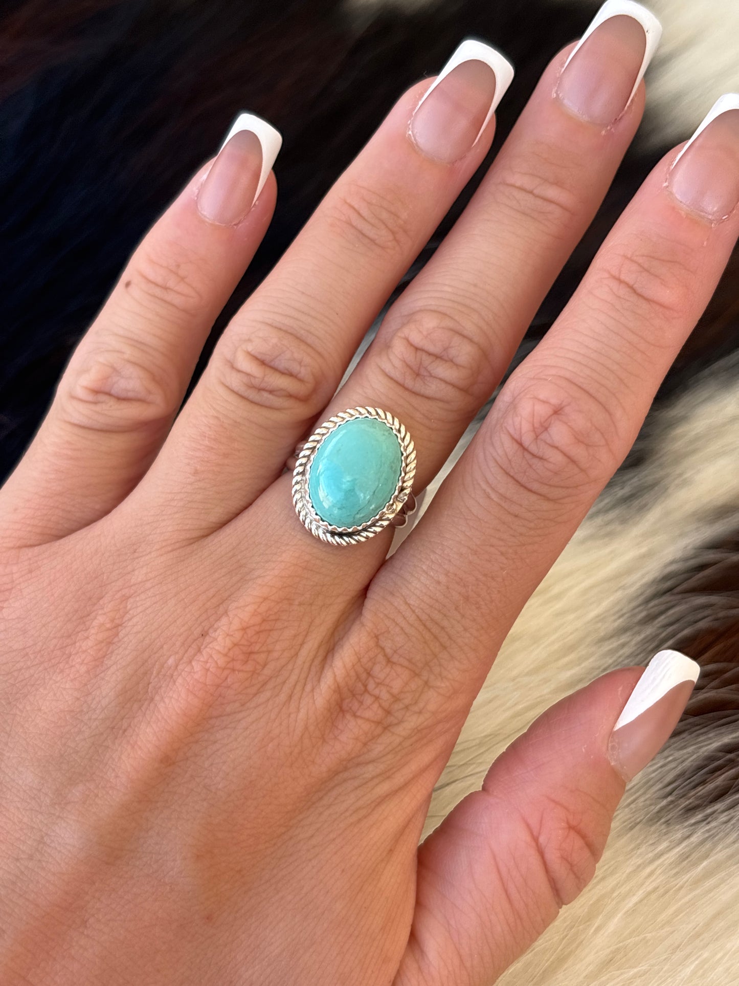 Native American, Hand-Made, Turquoise & Sterling Silver Ring